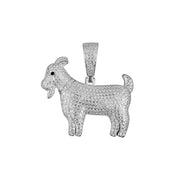 925 sterling silver GOAT pendant with rhodium plating and detailed craftsmanship