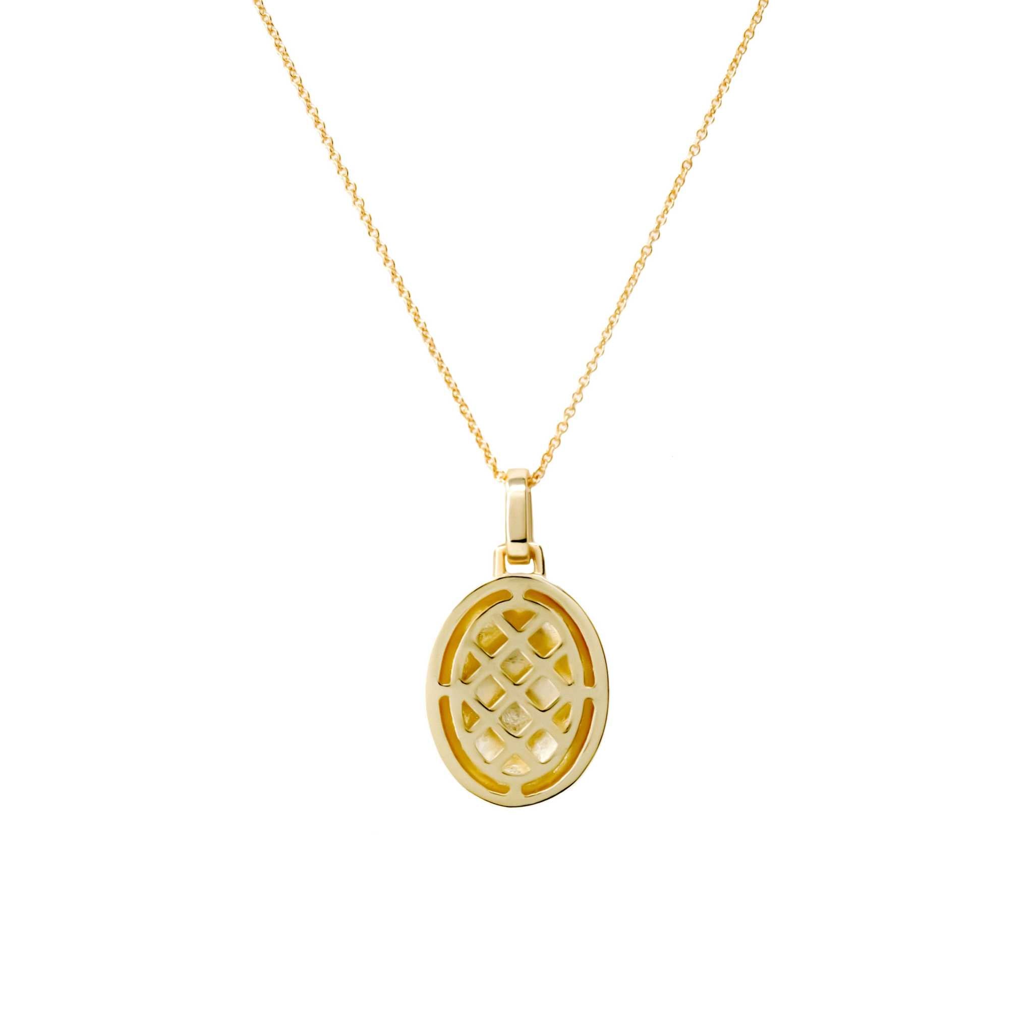 14K gold croissant necklace with 925 sterling silver, featuring a 14x18mm croissant pendant on adjustable chain.