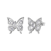 Moissanite Masquise & Round Cut Butterfly Stud Earrings 925 Sterling Silver