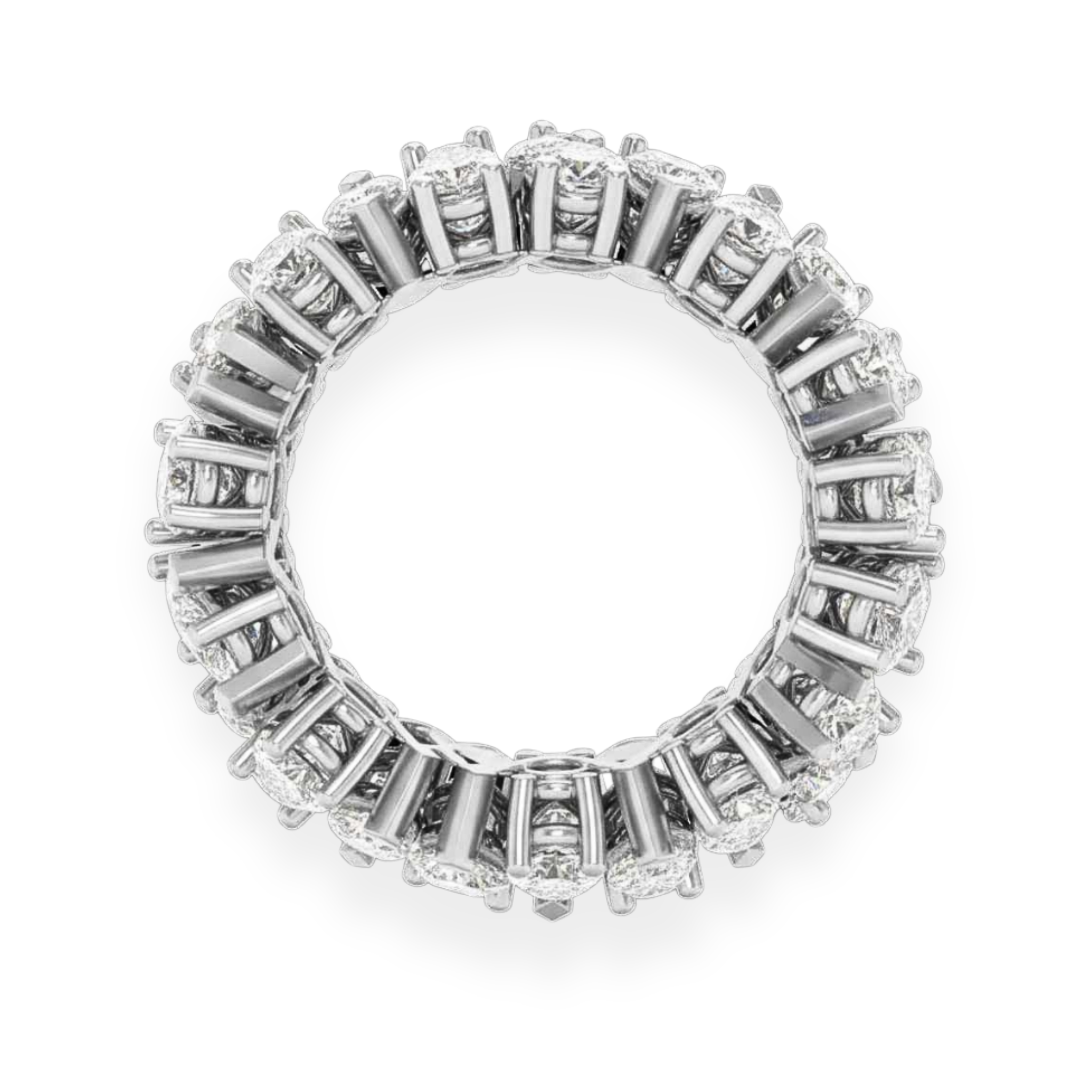 Moissanite Pear Cut Eternity Band in 925 Sterling Silver