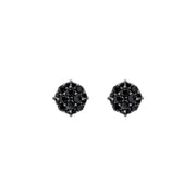 Black stud earrings with 9mm black CZ stones in solid 925 sterling silver.