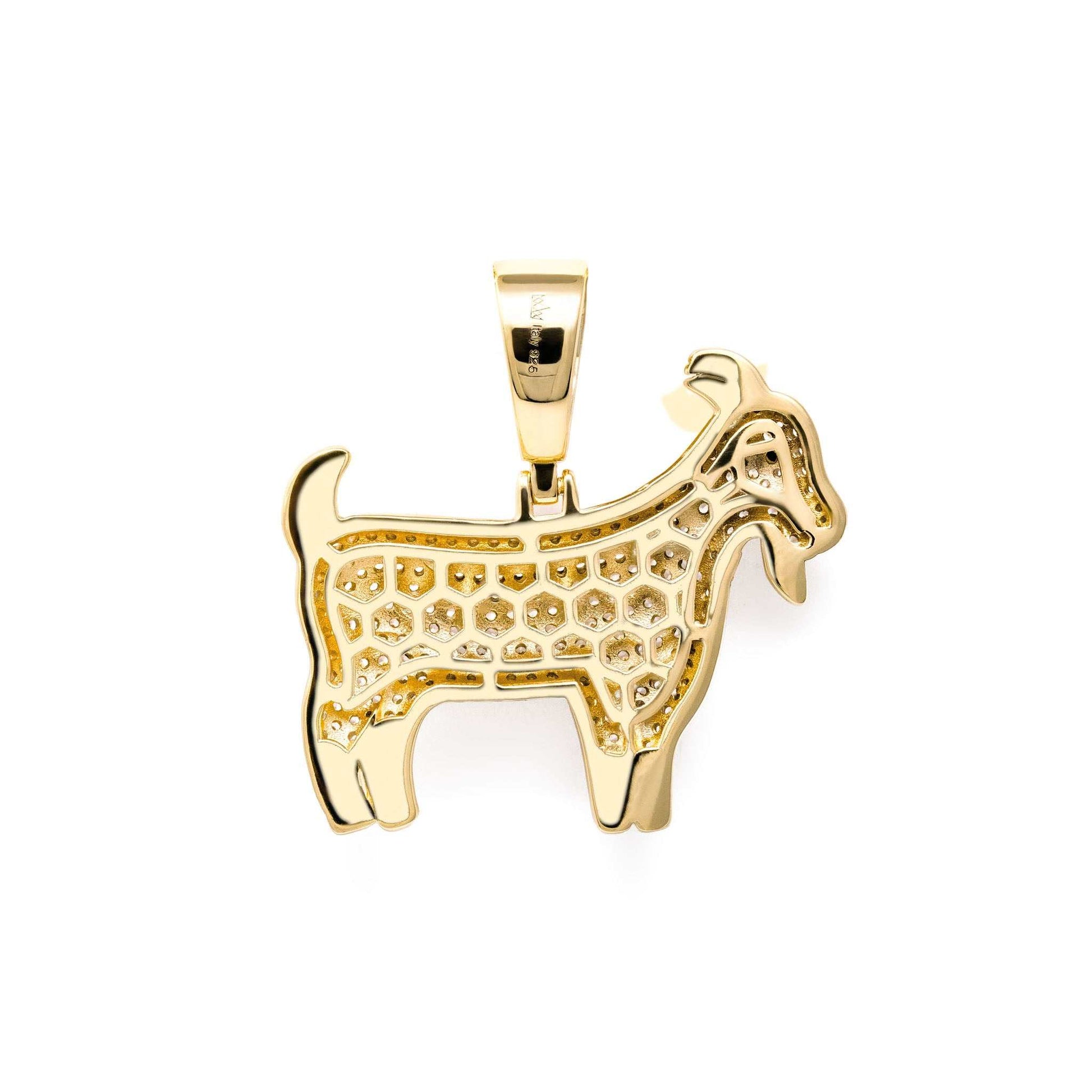GOAT Pendant in 14K Gold Plated 925 Sterling Silver, 1.5-inch, Fits Chains up to 6mm.