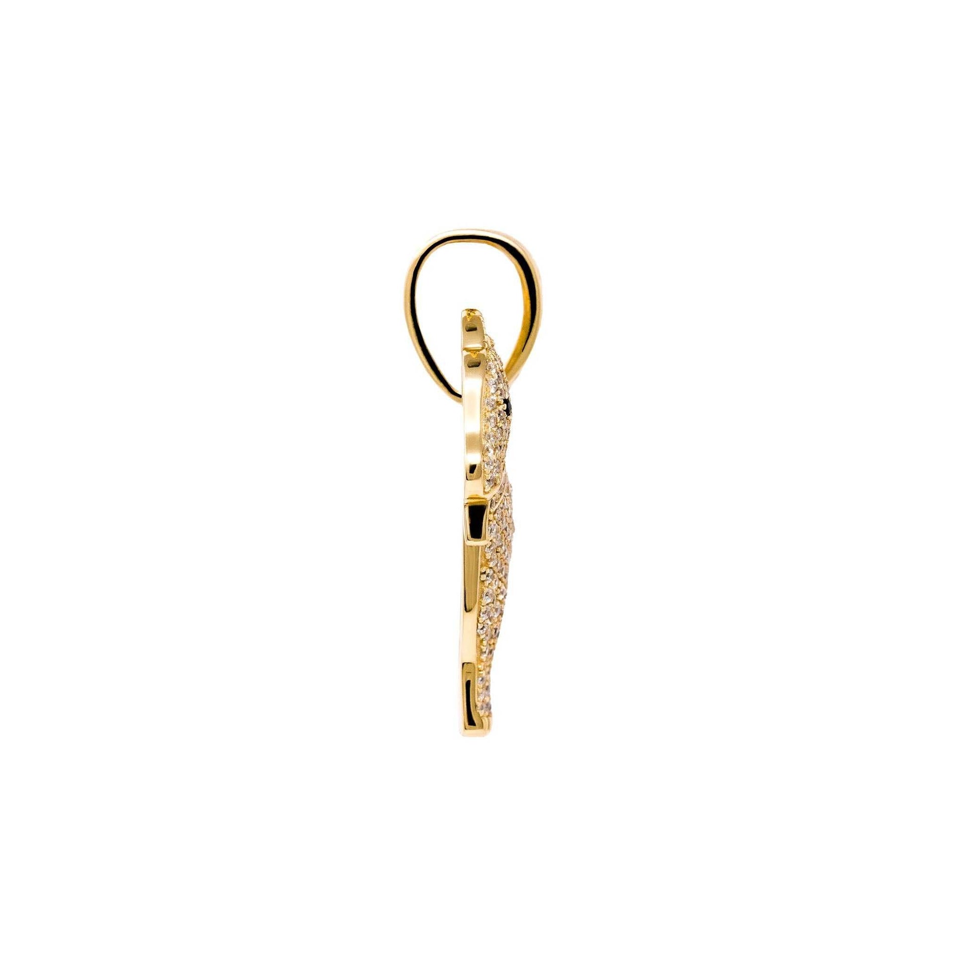 GOAT Pendant in 14K Gold Plated 925 Sterling Silver, side view.