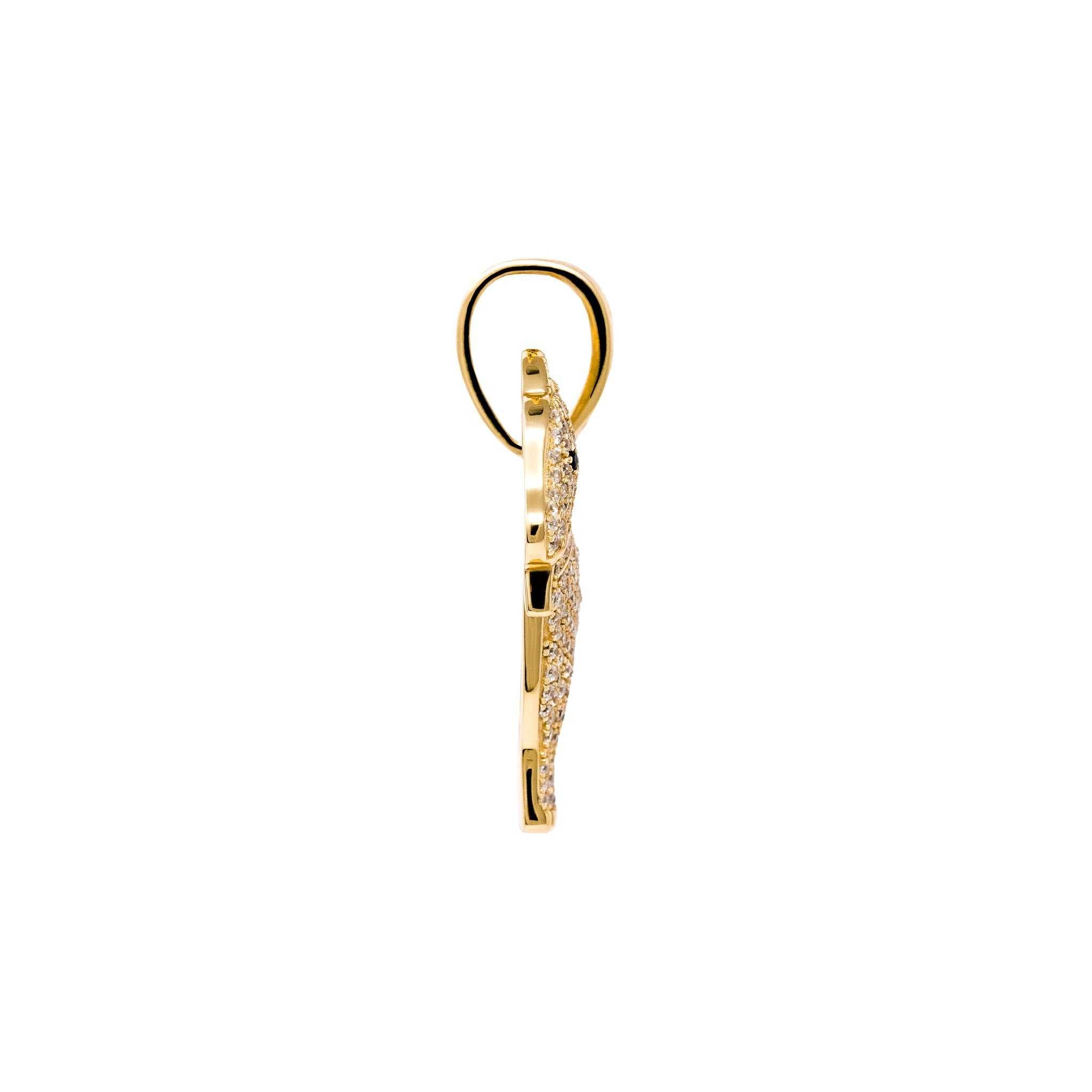 GOAT Pendant in 14K Gold Plated 925 Sterling Silver, side view.