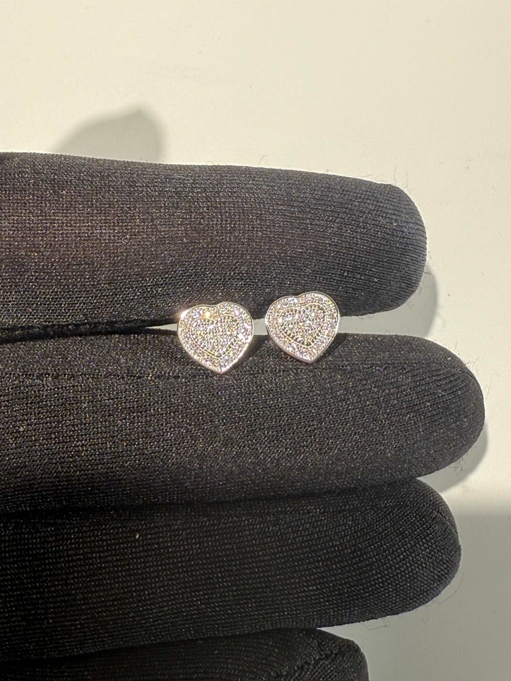 Moissanite Heart Earrings