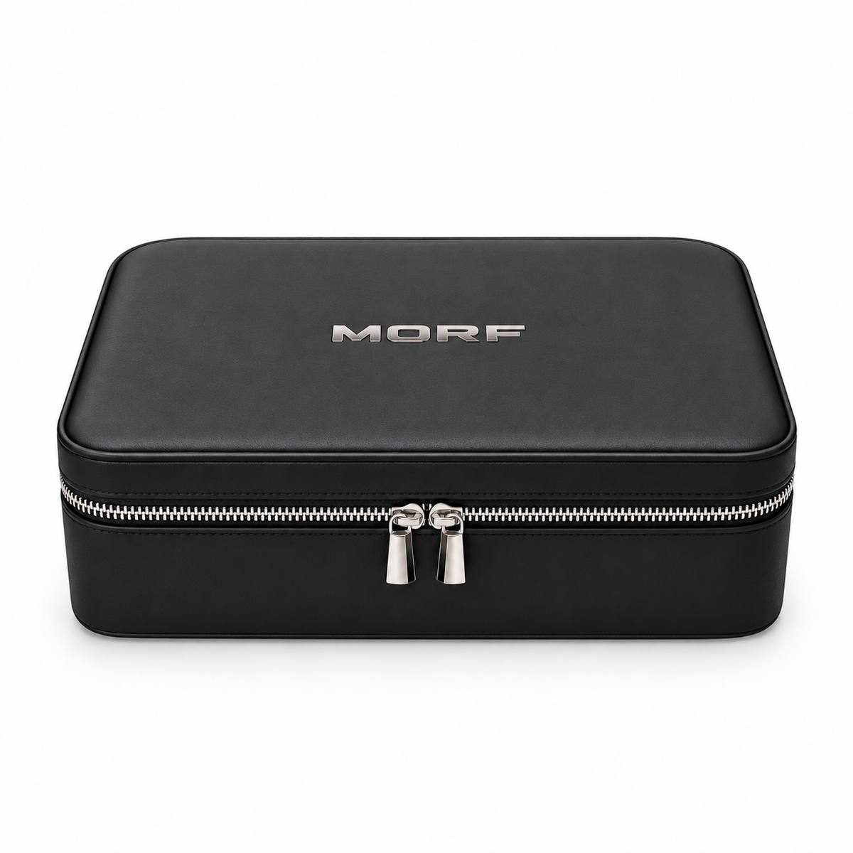 MORF Travel Jewelry Case — Black with Black Suede Interior