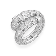 Moissanite Snake Ring in 925 Sterling Silver