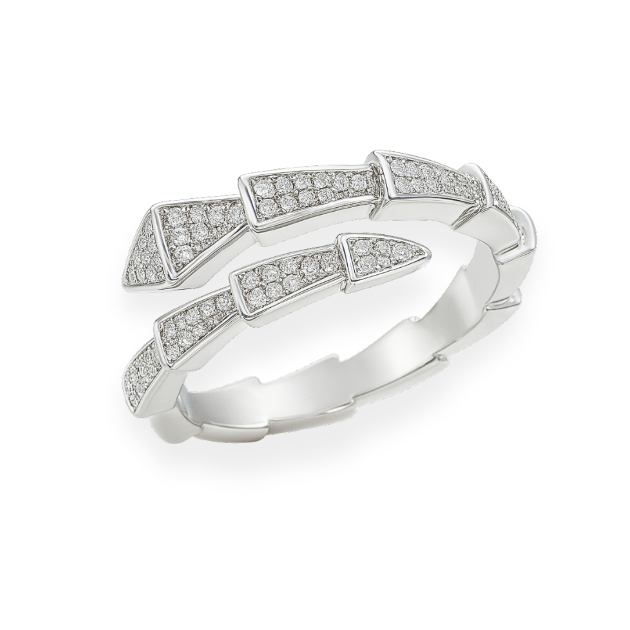 Moissanite Viper Snake Ring in 925 Sterling Silver