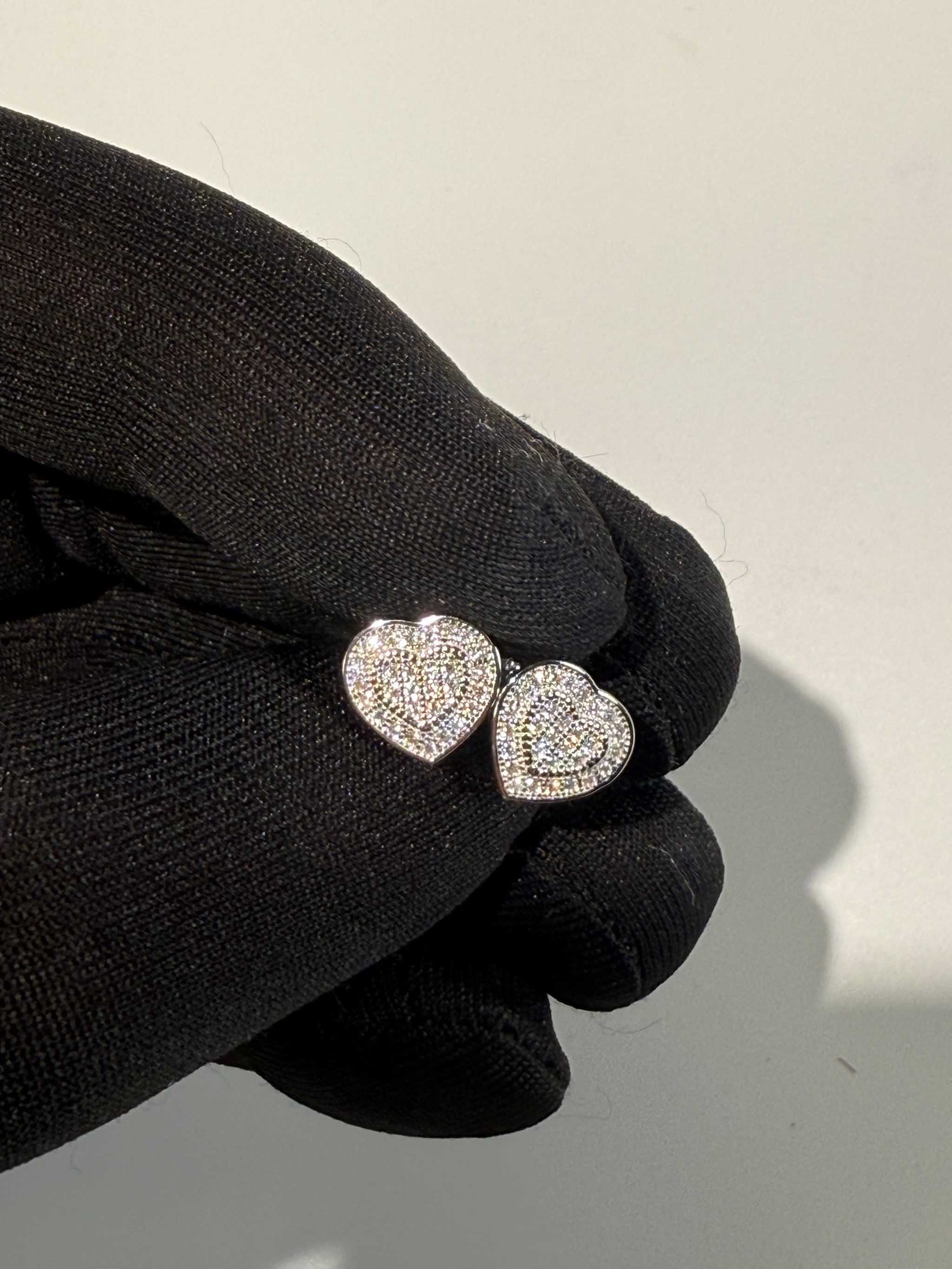 Moissanite Heart Earrings