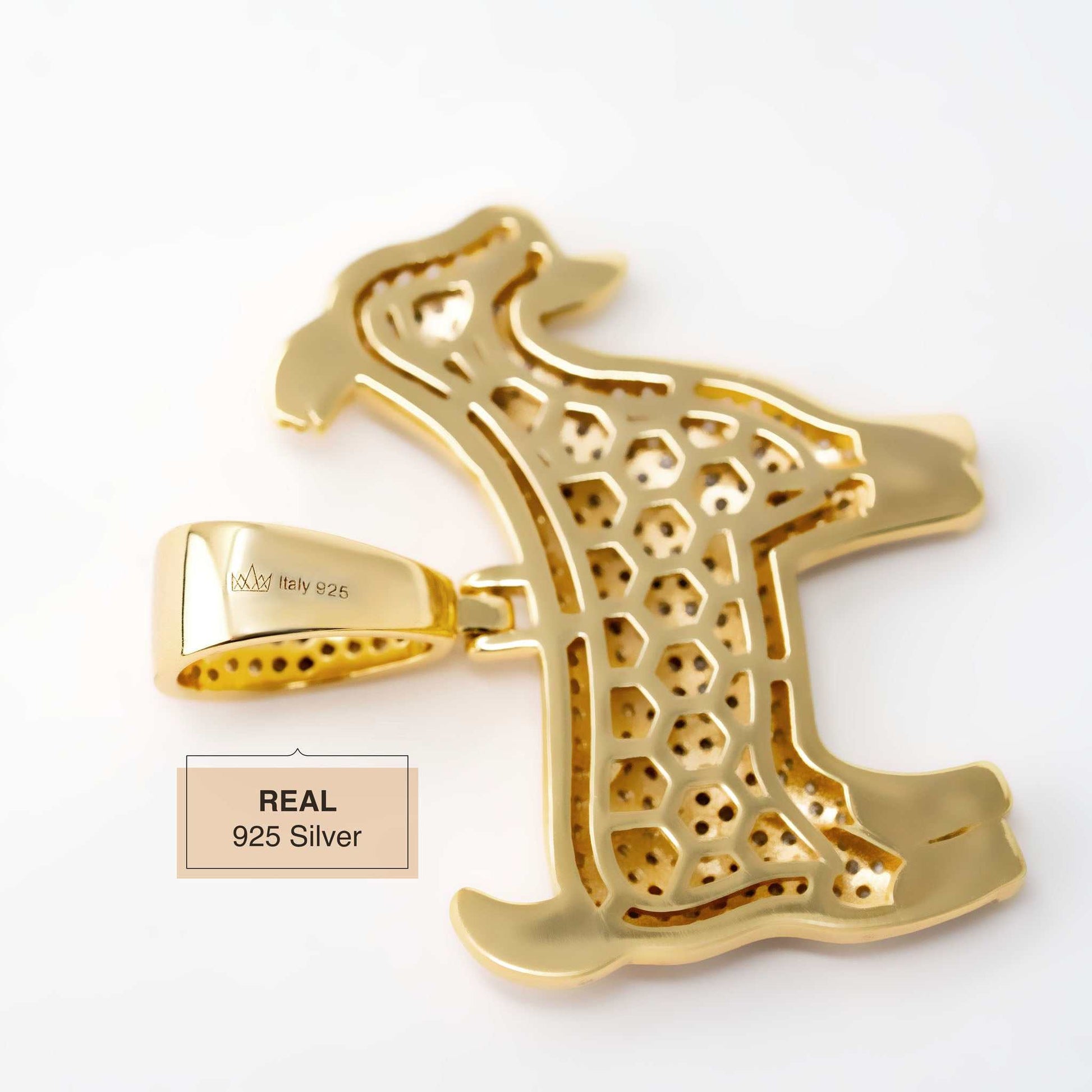 GOAT pendant in 925 sterling silver with 14K gold plating, 1.5-inch size.