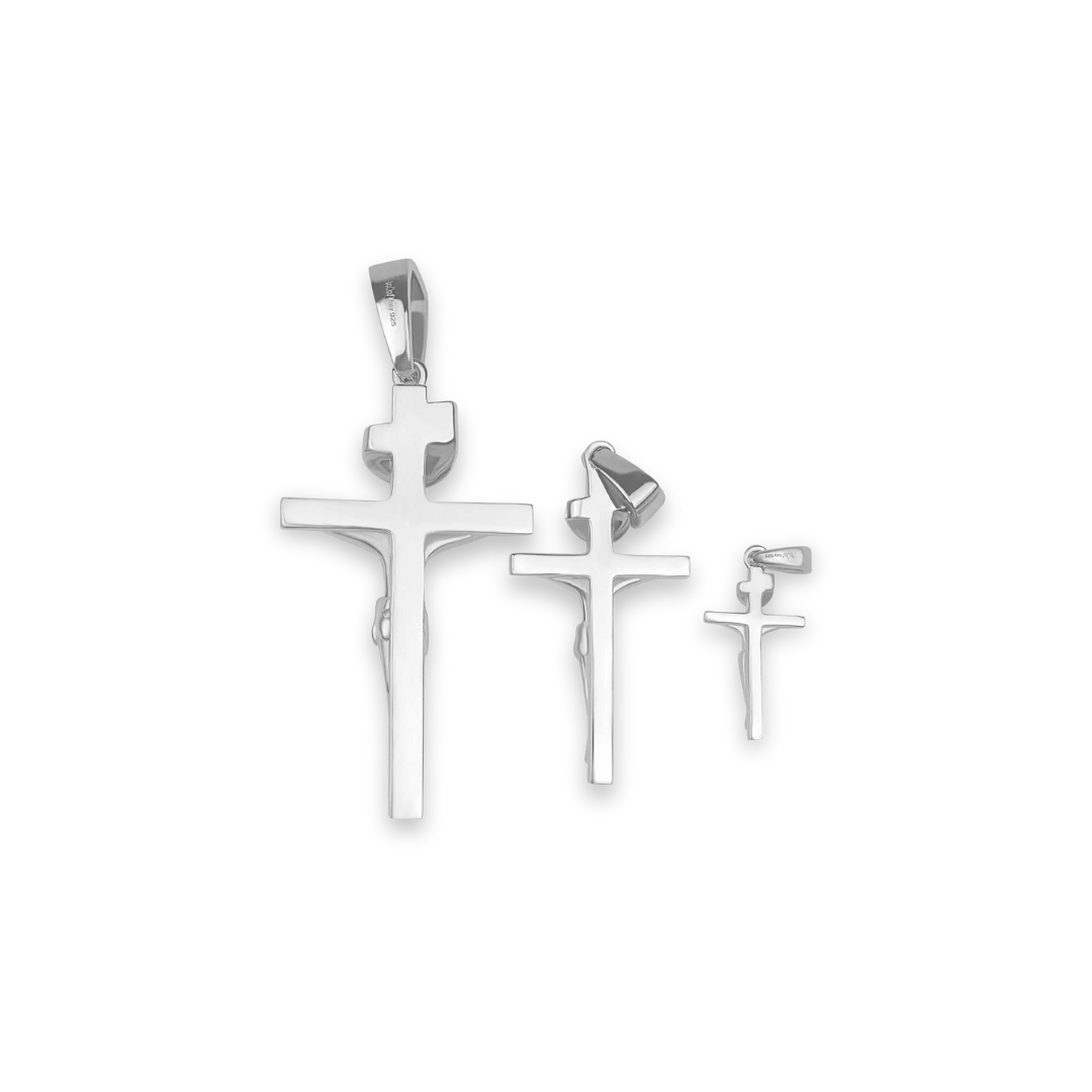 Jesus Crucifix Pendant – Real Solid 925 Silver Cross Jewelry