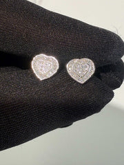 Moissanite Heart Earrings