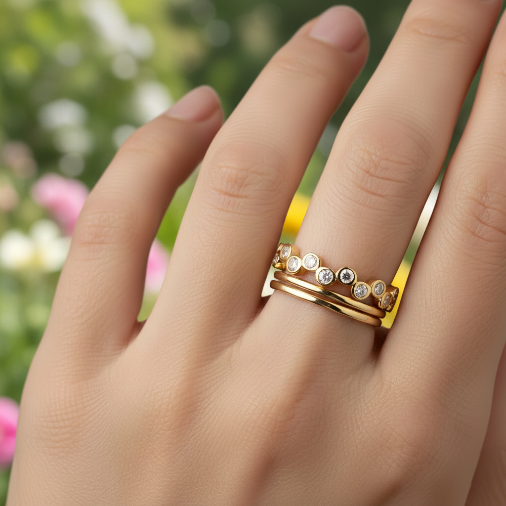 Eterna Bezel Stacking Ring