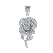 Moissanite Rose Pendant 925 Sterling Silver