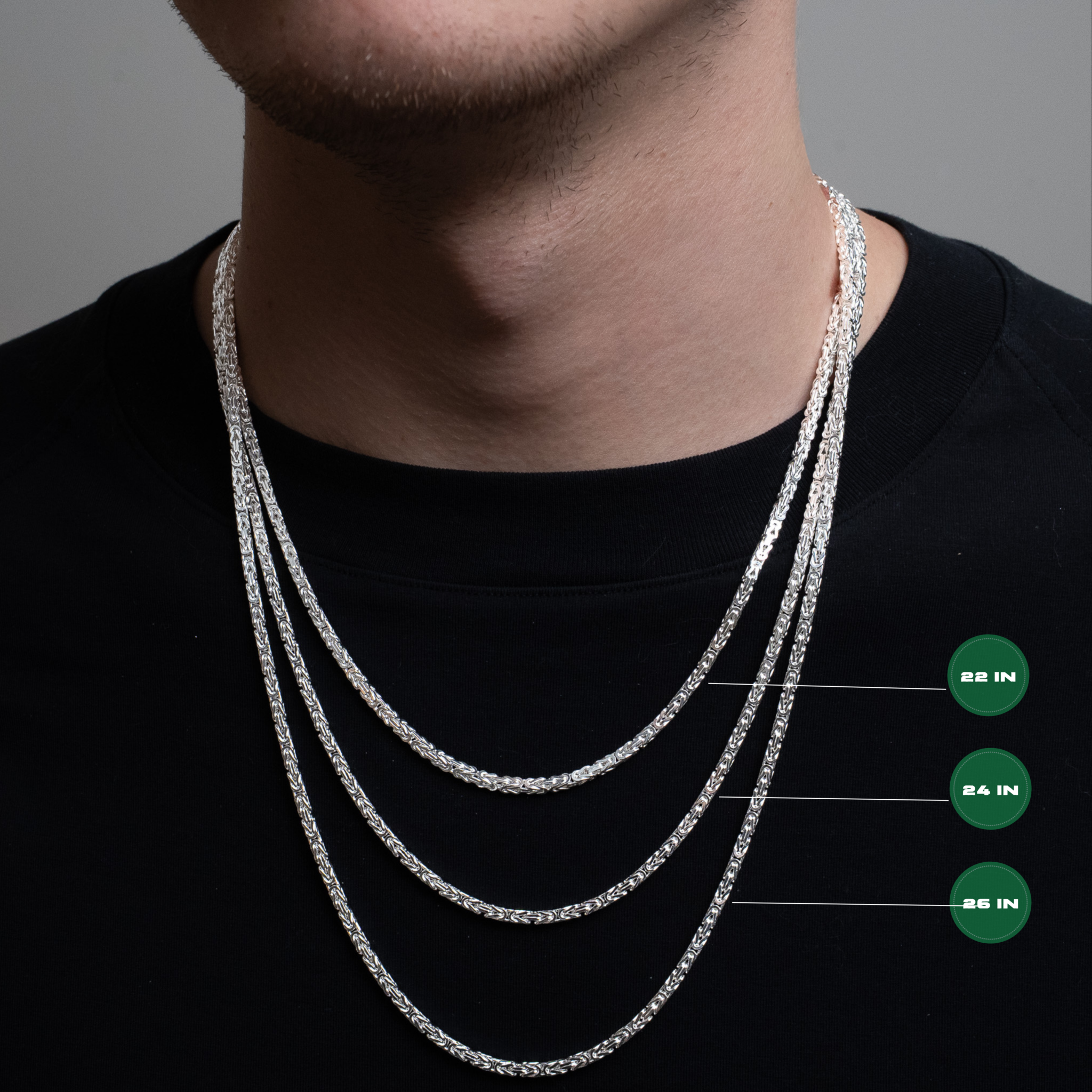 3MM Byzantine Chain 925 Sterling Silver