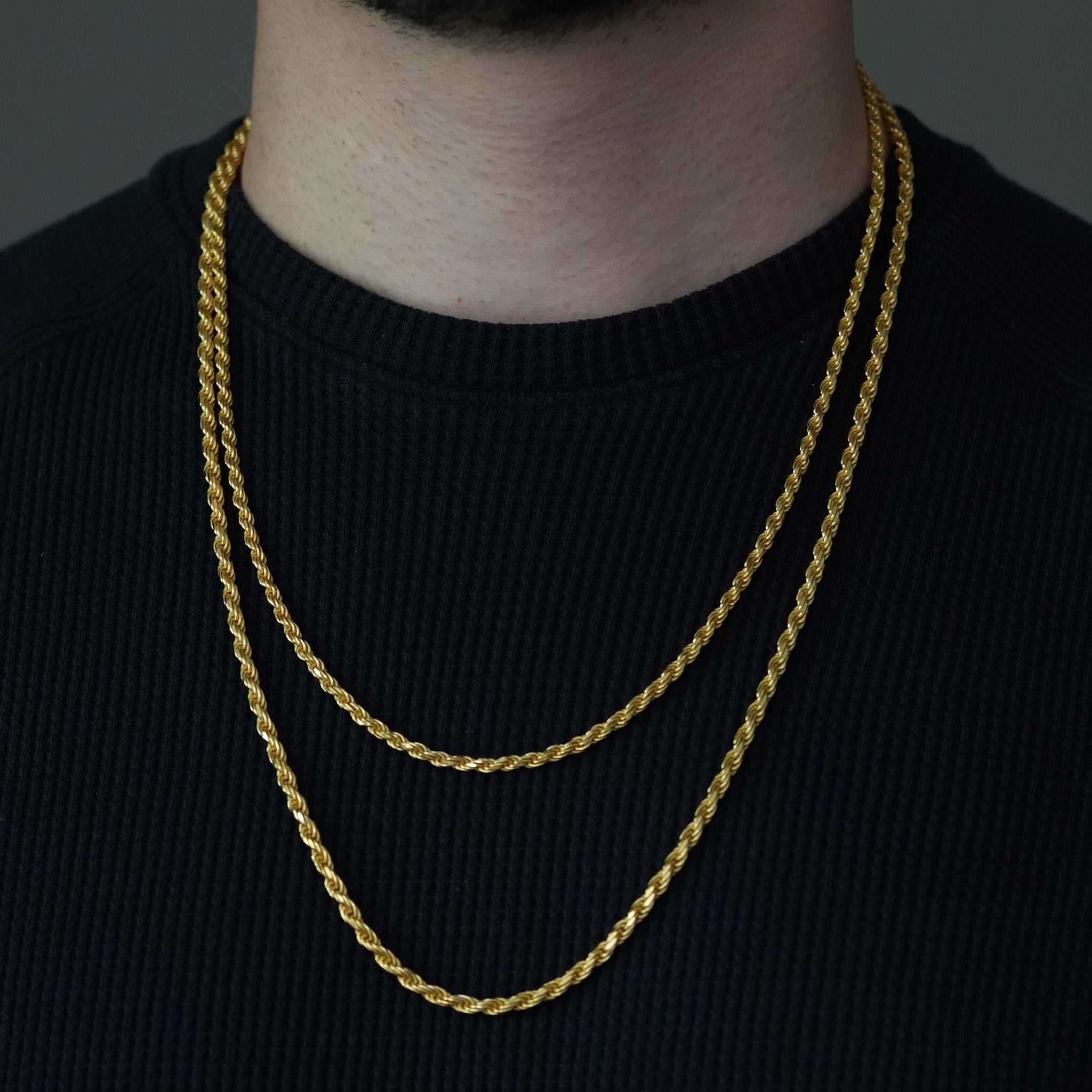 14K Gold 925 Sterling Silver Rope Chains