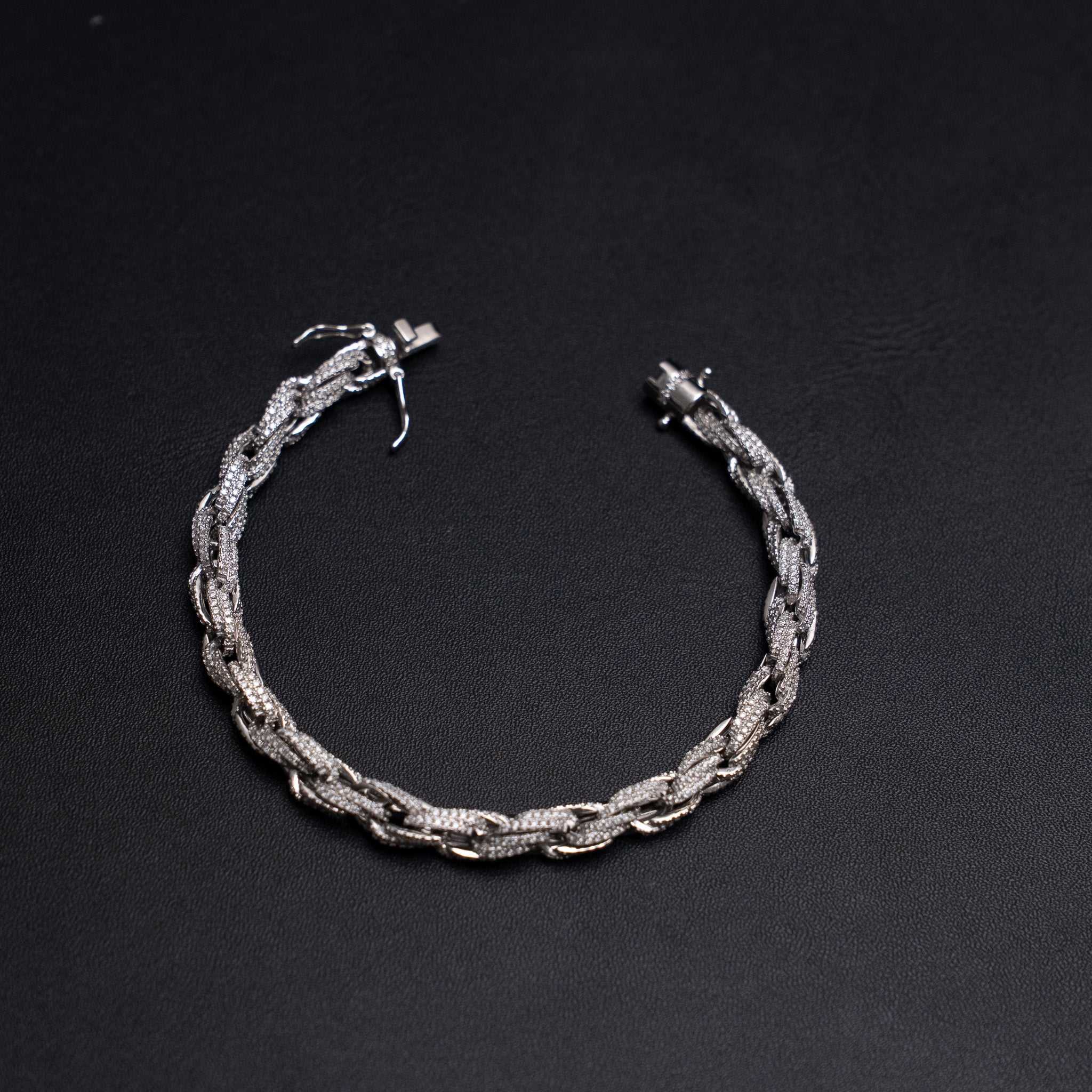 Moissanite 6mm Rope Bracelet 925 Sterling Silver