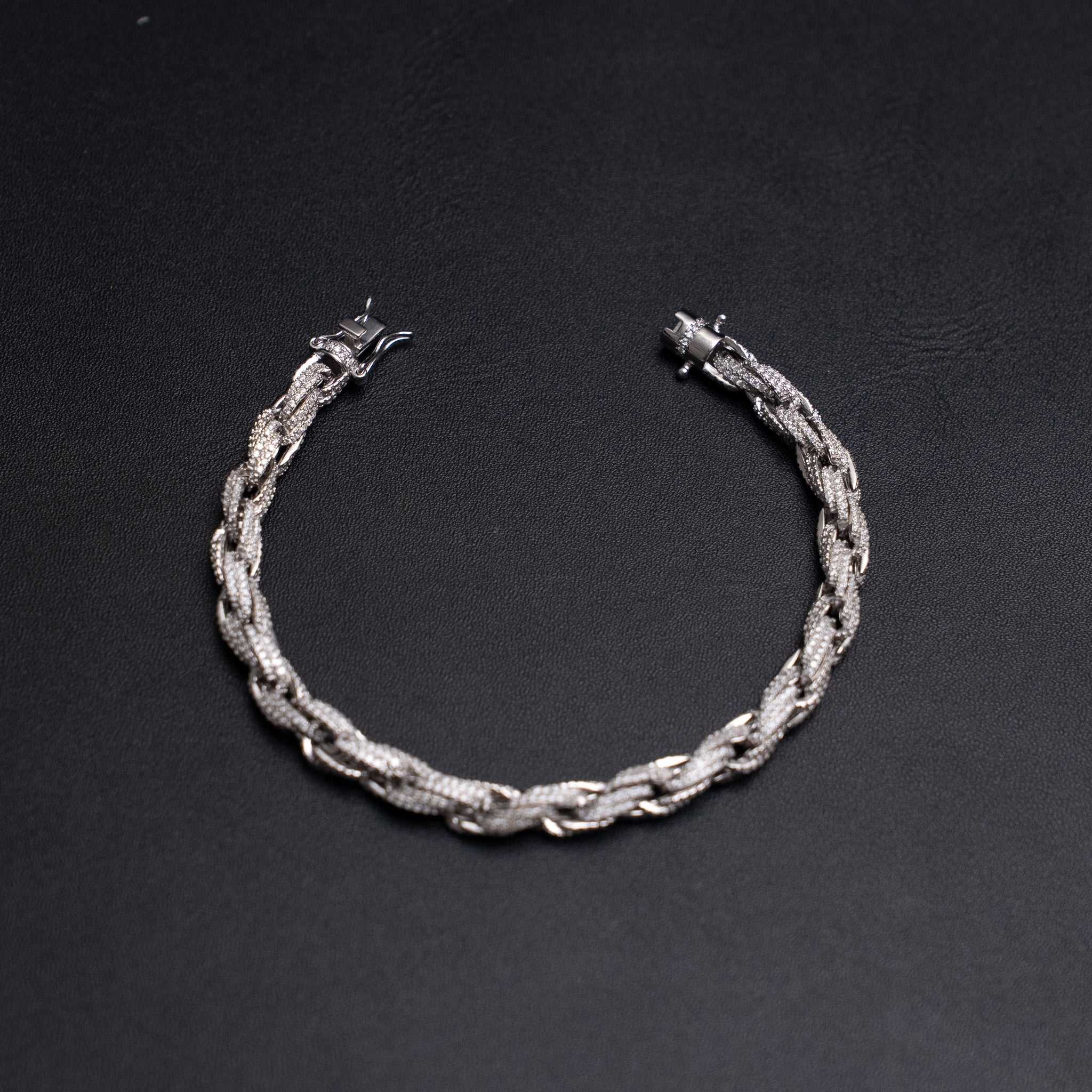 Moissanite 6mm Rope Bracelet 925 Sterling Silver