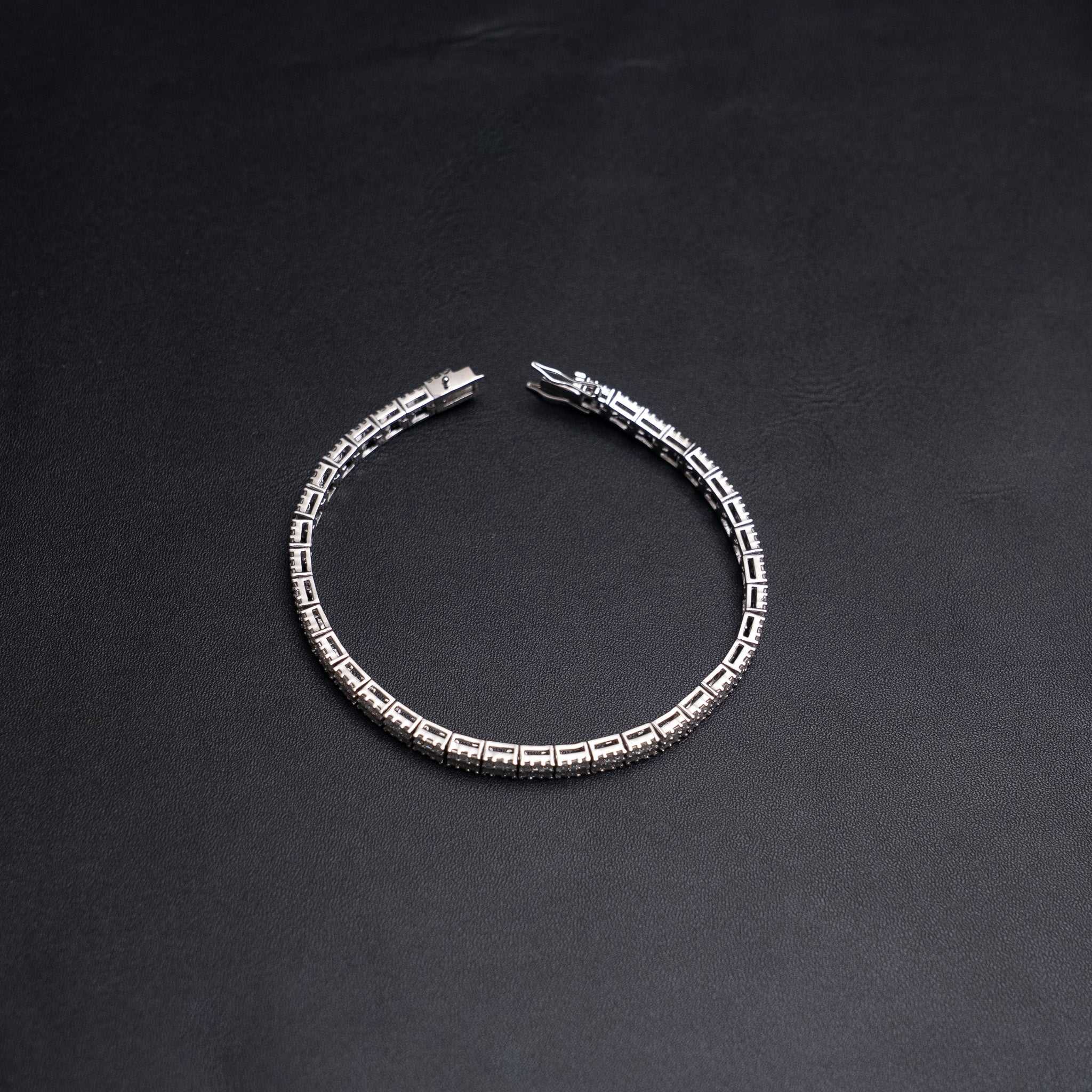 Baguette Square Tennis Bracelet Solid 925 Sterling Silver