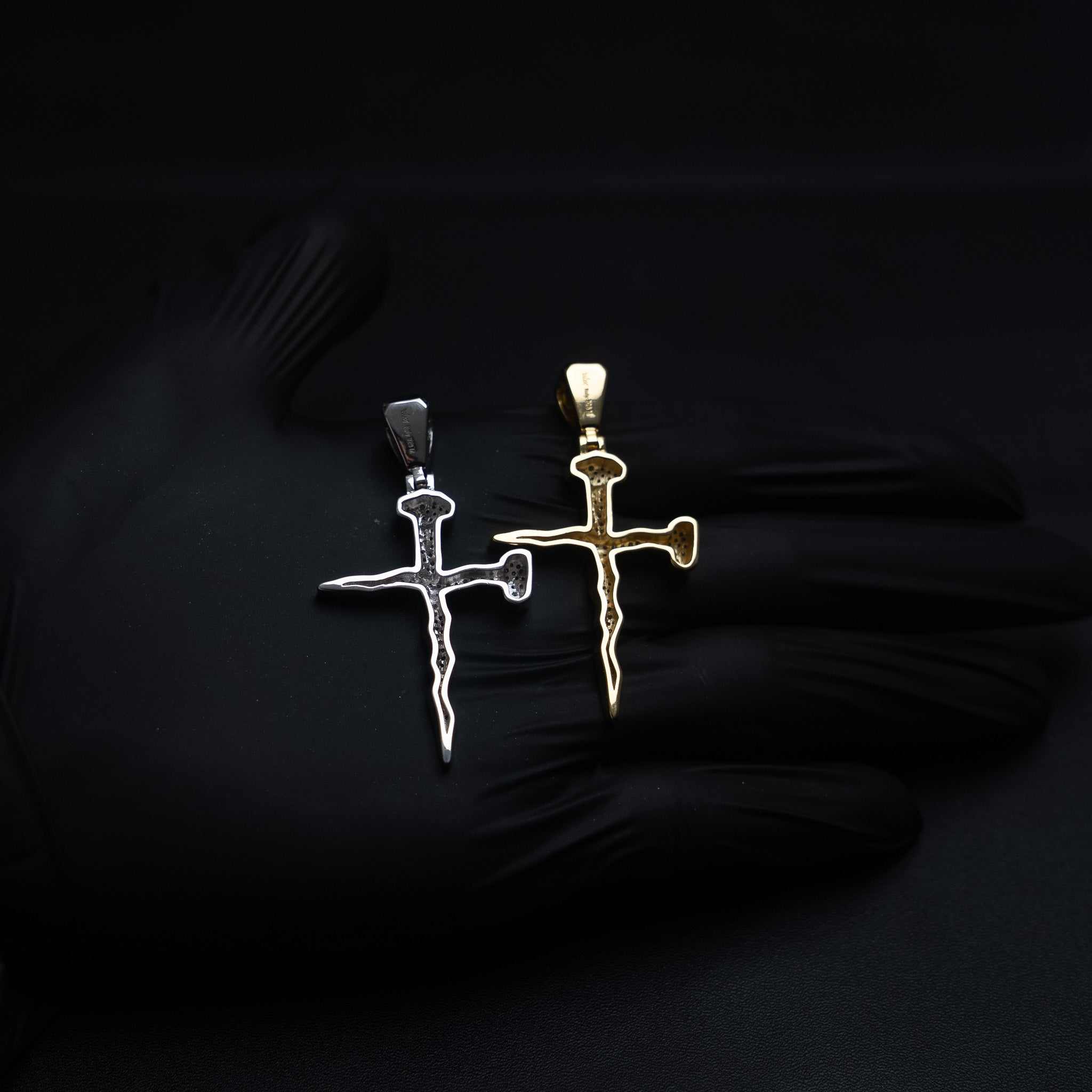 Nail Cross Moissanite 925 Sterling Silver Pendant