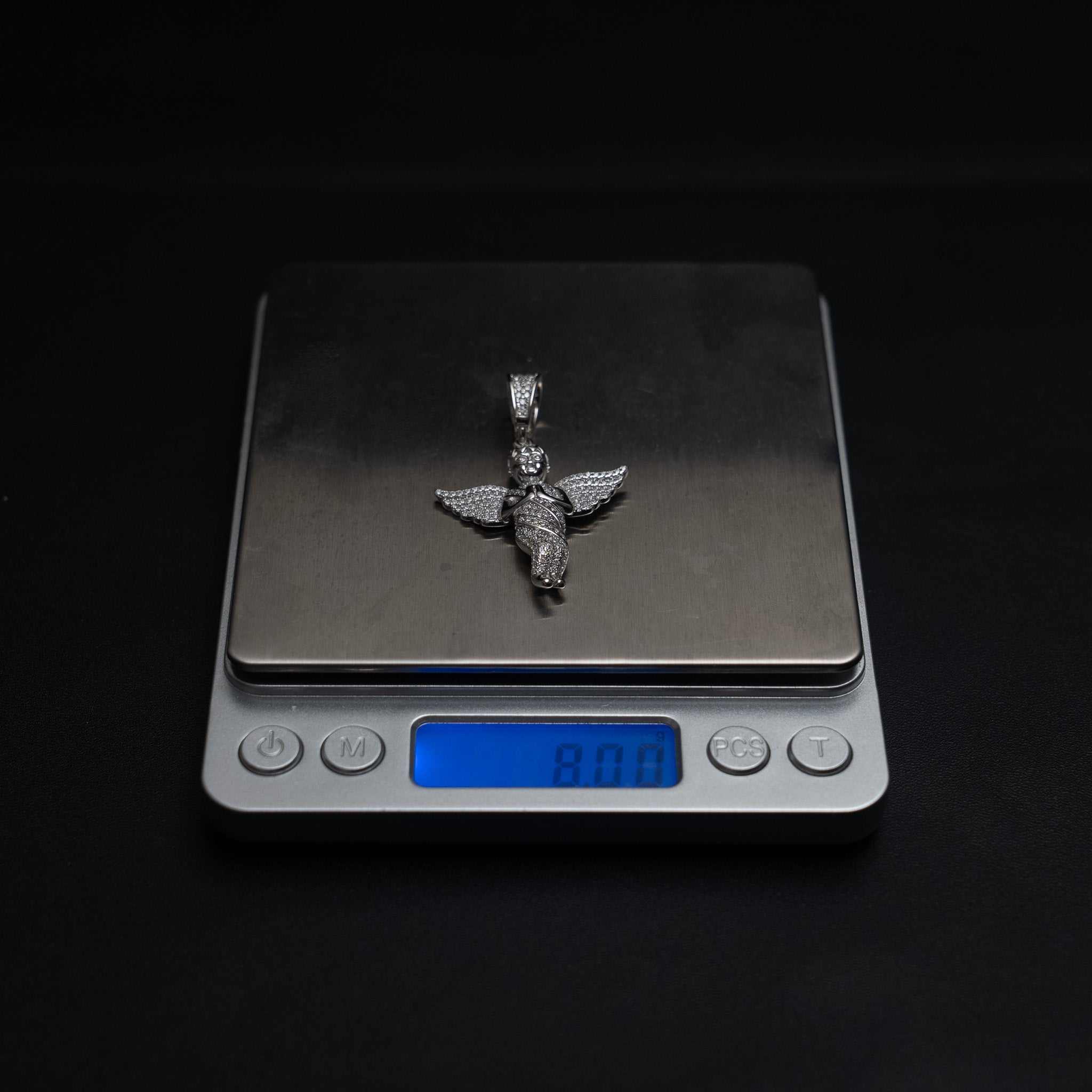 Praying Baby Angel Moissanite 925 Sterling Silver Pendant