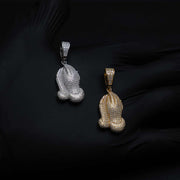 Moissanite 925 Silver Praying Hands Pendant