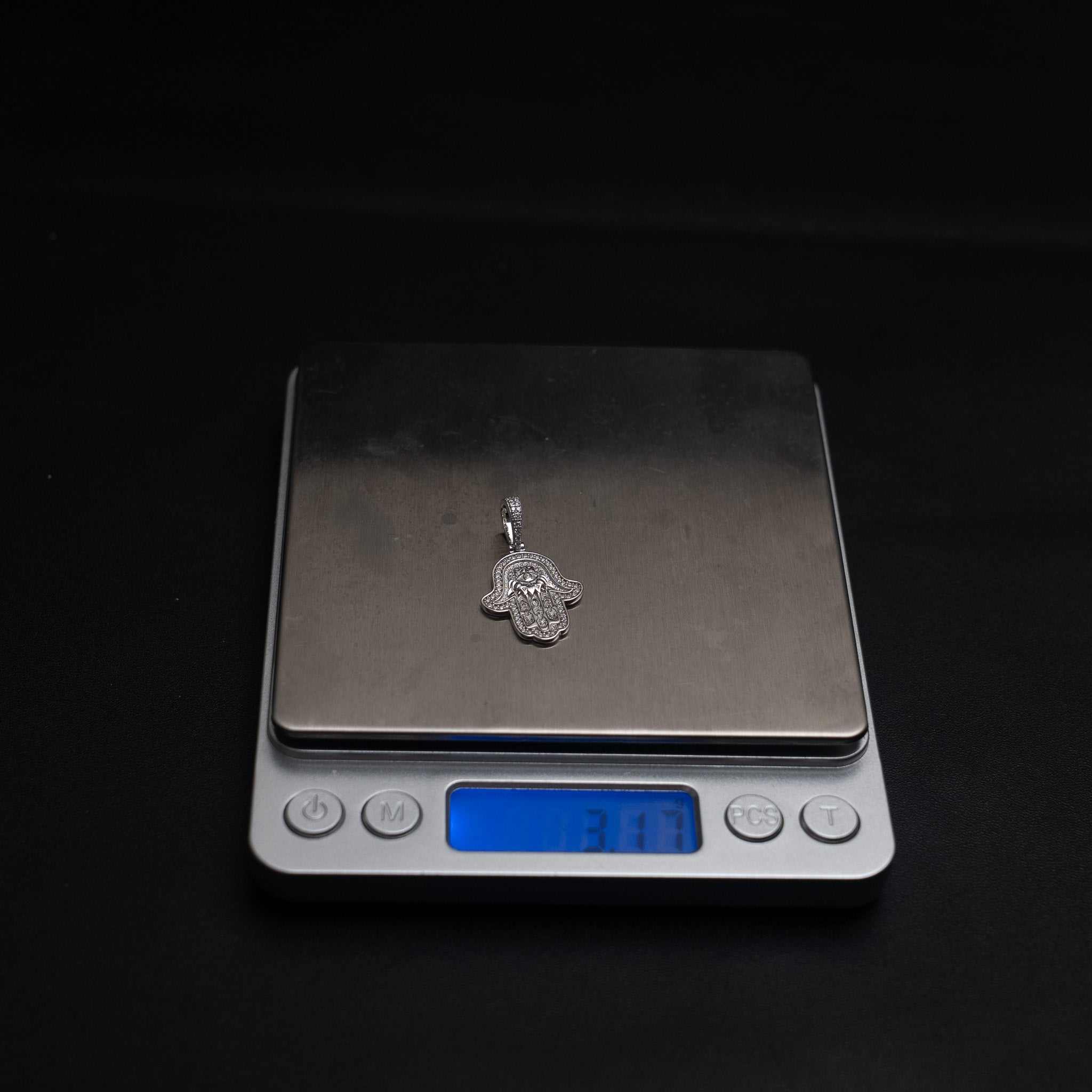 Hand of Fatima - Moissanite 925 Sterling Silver Pendant