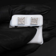 Moissanite Square Kite Earrings 925 Sterling Silver Screw Back