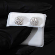 Moissanite Flower Stud Earrings 925 Sterling Silver Screw Back