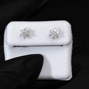 Moissanite 0.5ct Flower Stud Earrings 925 Sterling Silver Screw Back