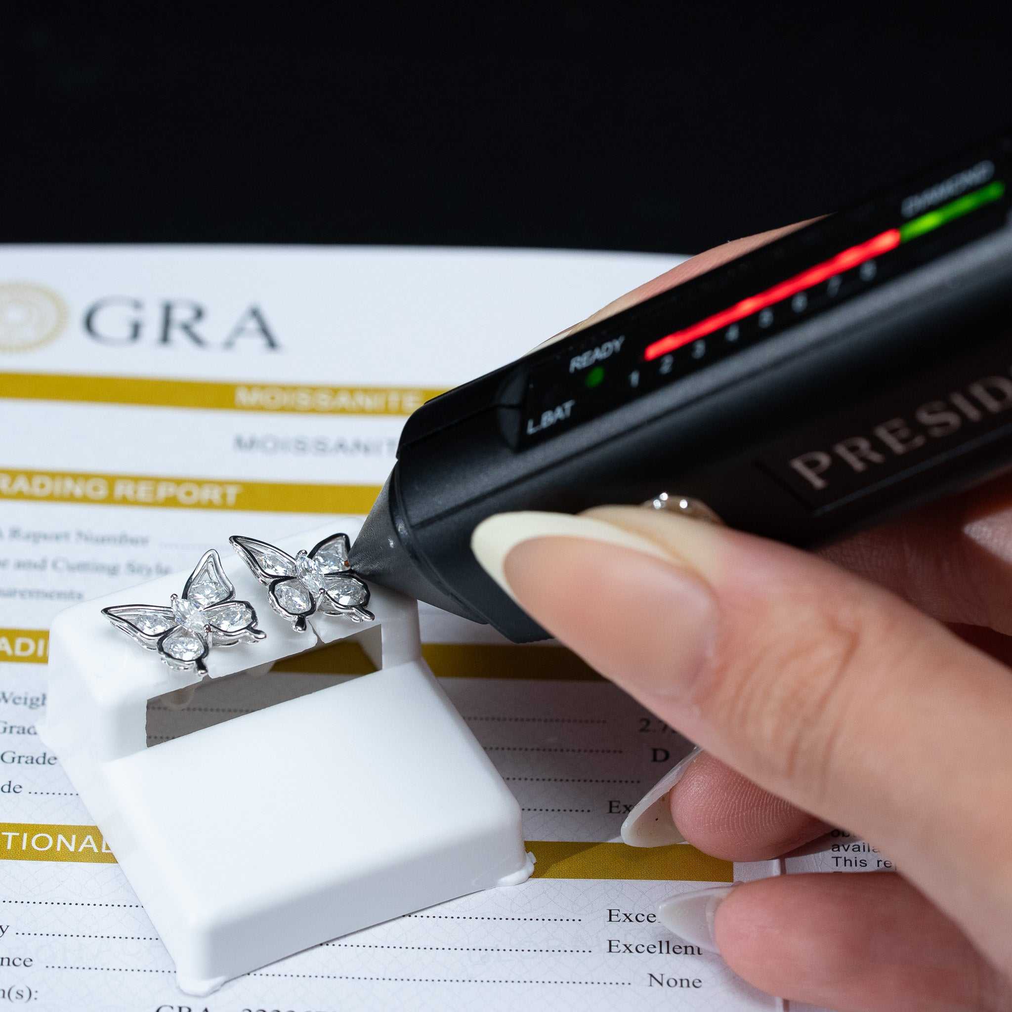 Moissanite Masquise & Round Cut Butterfly Stud Earrings 925 Sterling Silver