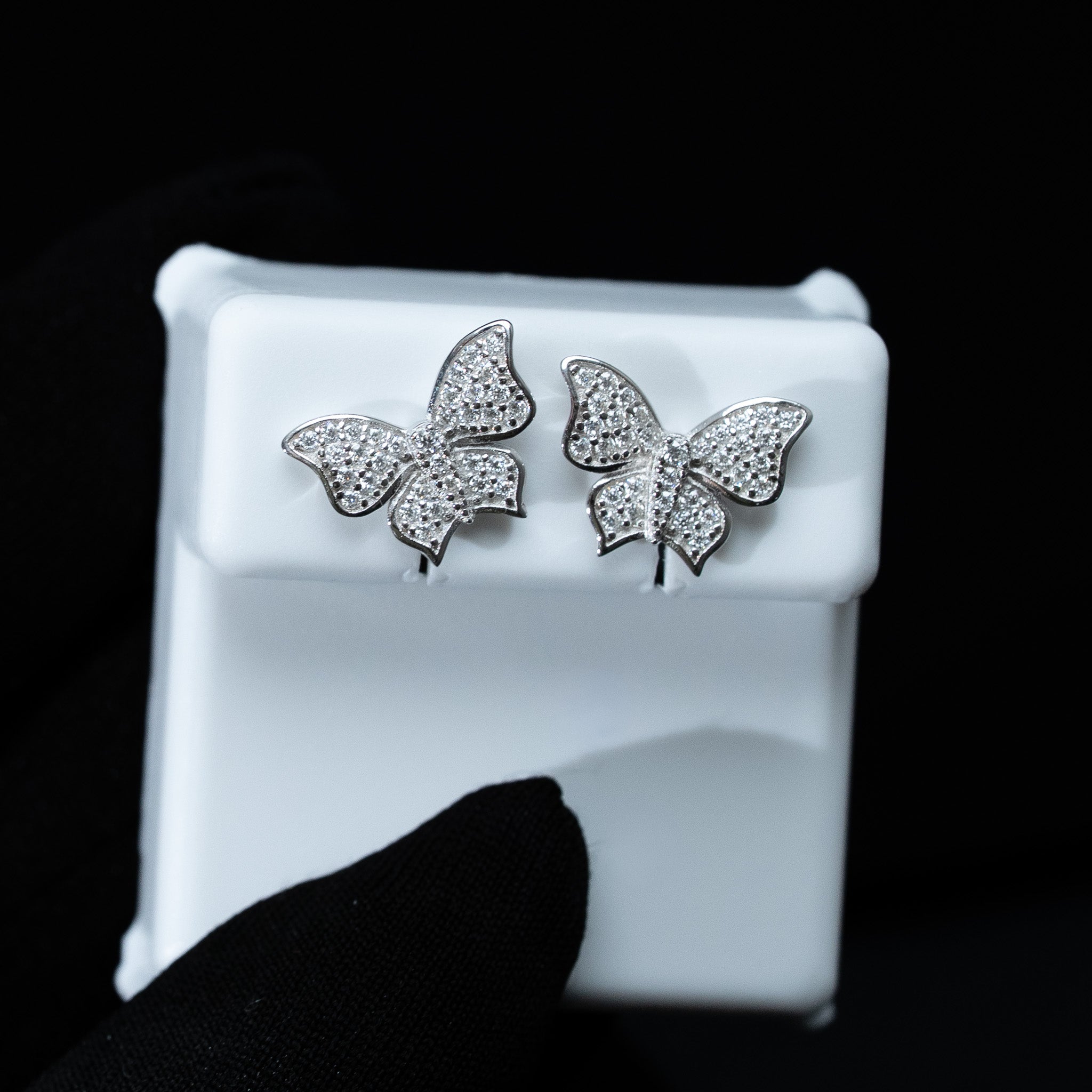 Butterfly Moissanite Stud Earrings – 0.34 TCW 925 Sterling Silver Screw Back VVS1 D Color