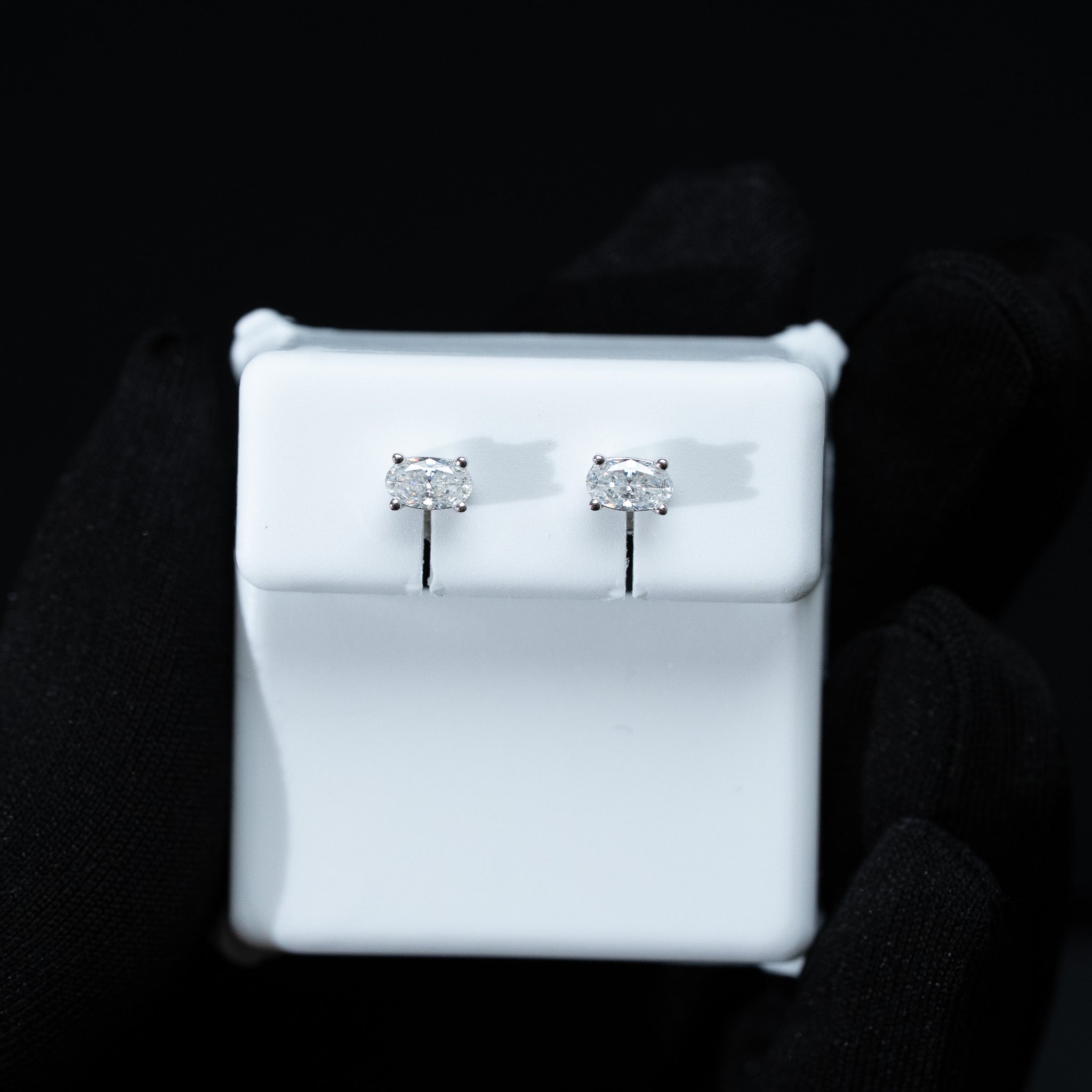 Oval Cut Moissanite Stud Earrings – 0.60 TCW 925 Sterling Silver VVS1 D Color Screw Back
