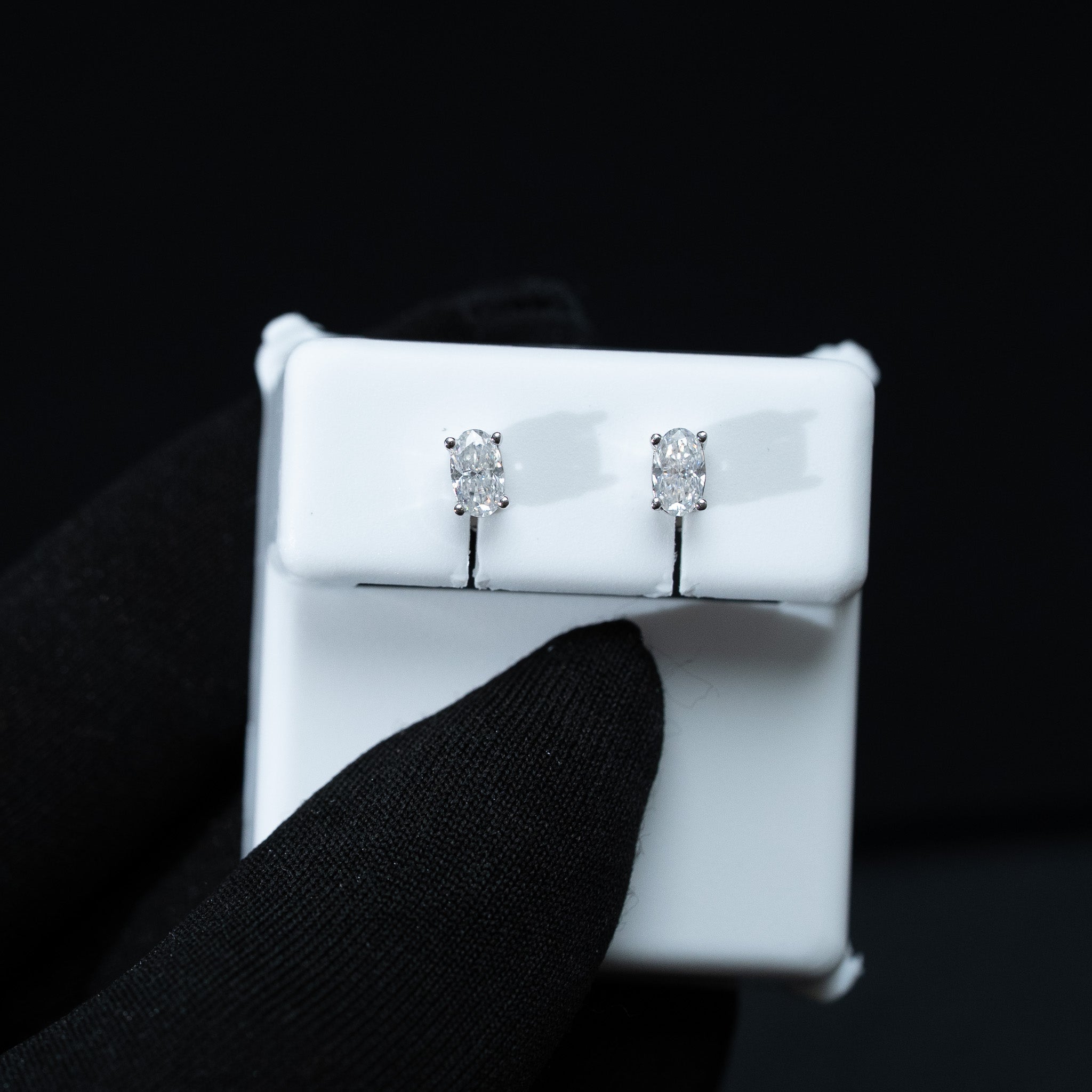 Oval Cut Moissanite Stud Earrings – 0.60 TCW 925 Sterling Silver VVS1 D Color Screw Back