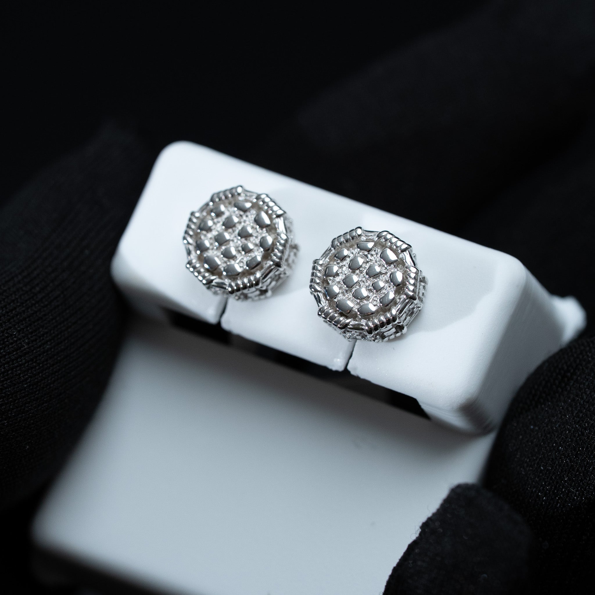 Wire Nugget Stud Earrings – Solid 925 Sterling Silver 10mm Screw Back