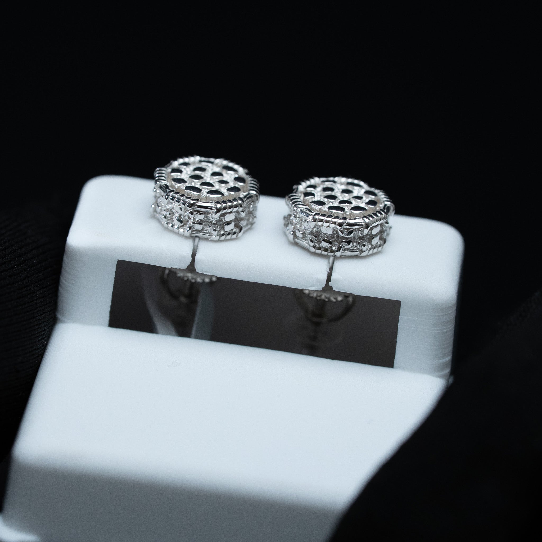 Wire Nugget Stud Earrings – Solid 925 Sterling Silver 10mm Screw Back