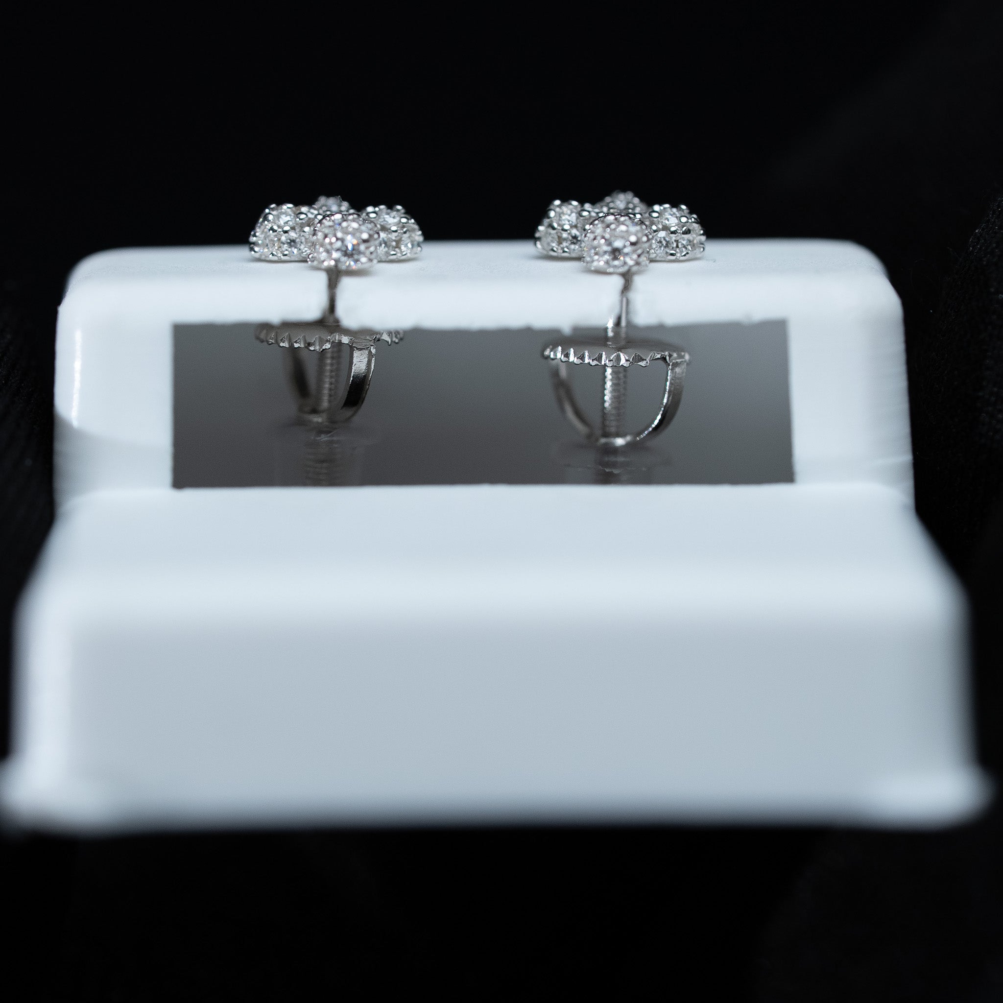 Puffed Cross Moissanite Stud Earrings – 0.42 TCW 925 Sterling Silver VVS1 D Color