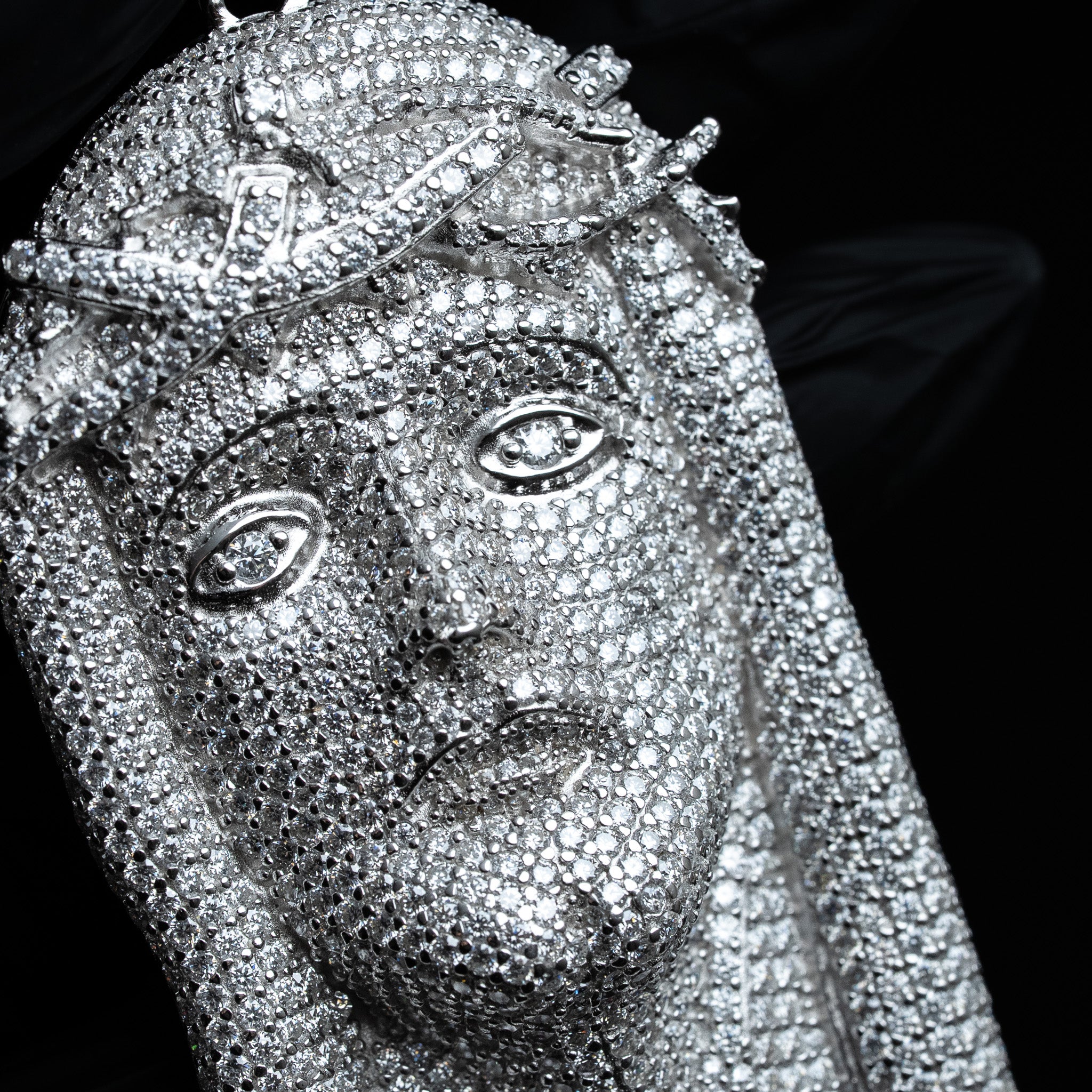 Moissanite Jesus Piece Head Fully Iced Pendant 925 Sterling Silver (Multiple Sizes)