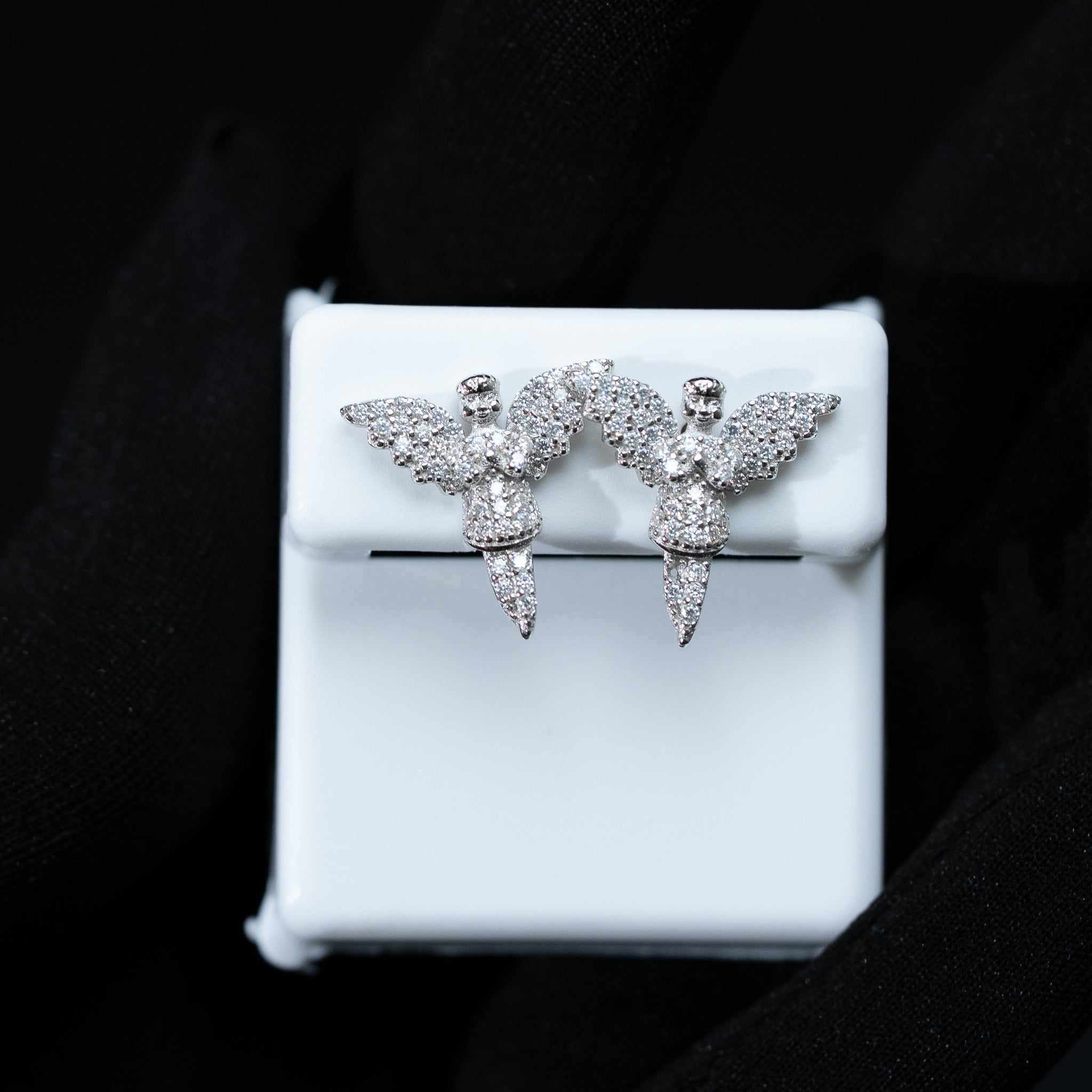 Praying Angel Stud Earrings – 0.62 TCW Moissanite 925 Sterling Silver VVS1 D Color