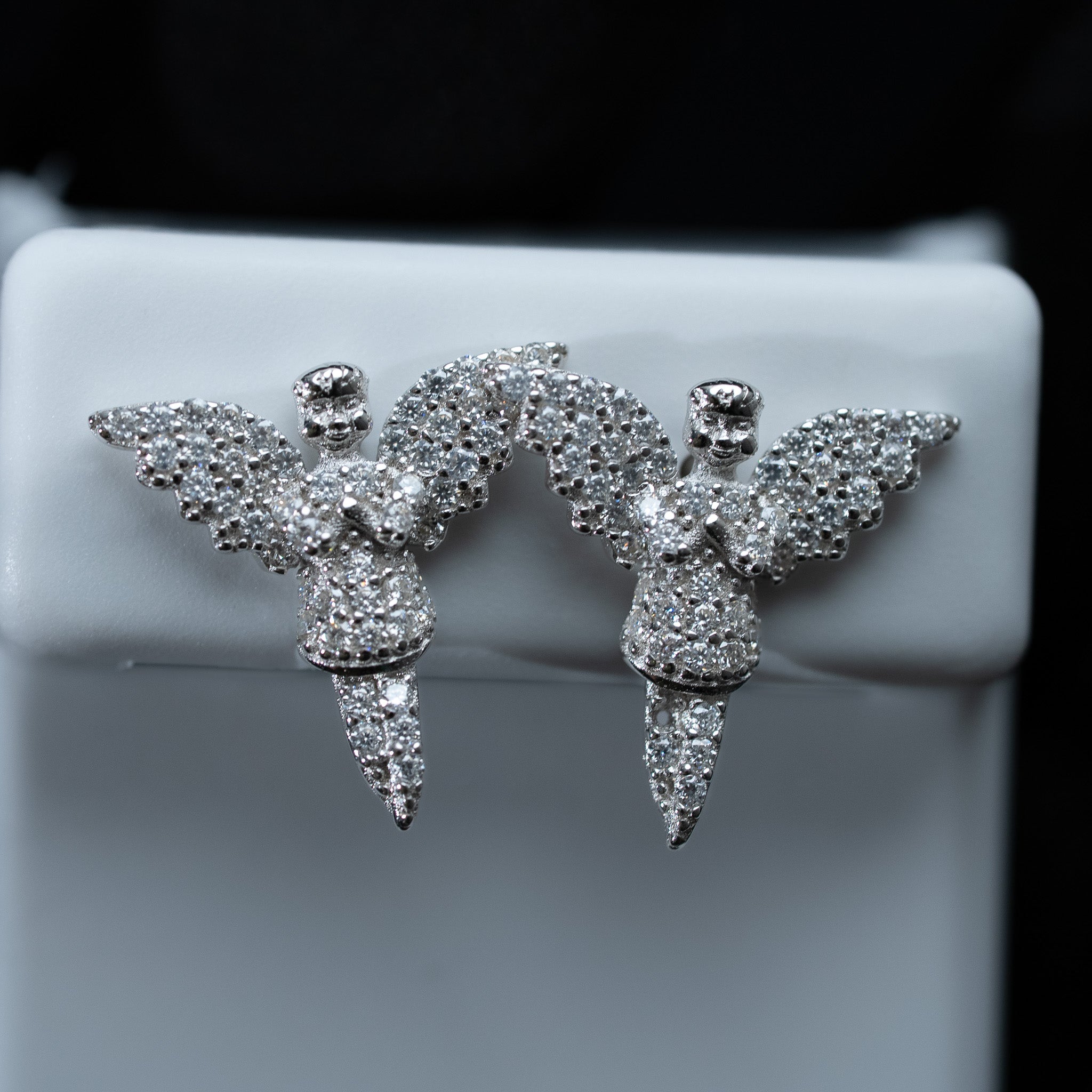 Praying Angel Stud Earrings – 0.62 TCW Moissanite 925 Sterling Silver VVS1 D Color