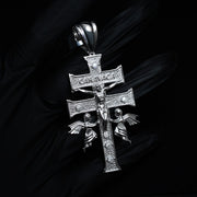 Cruz de Caravaca Moissanite Cross Pendant 925 Sterling Silver