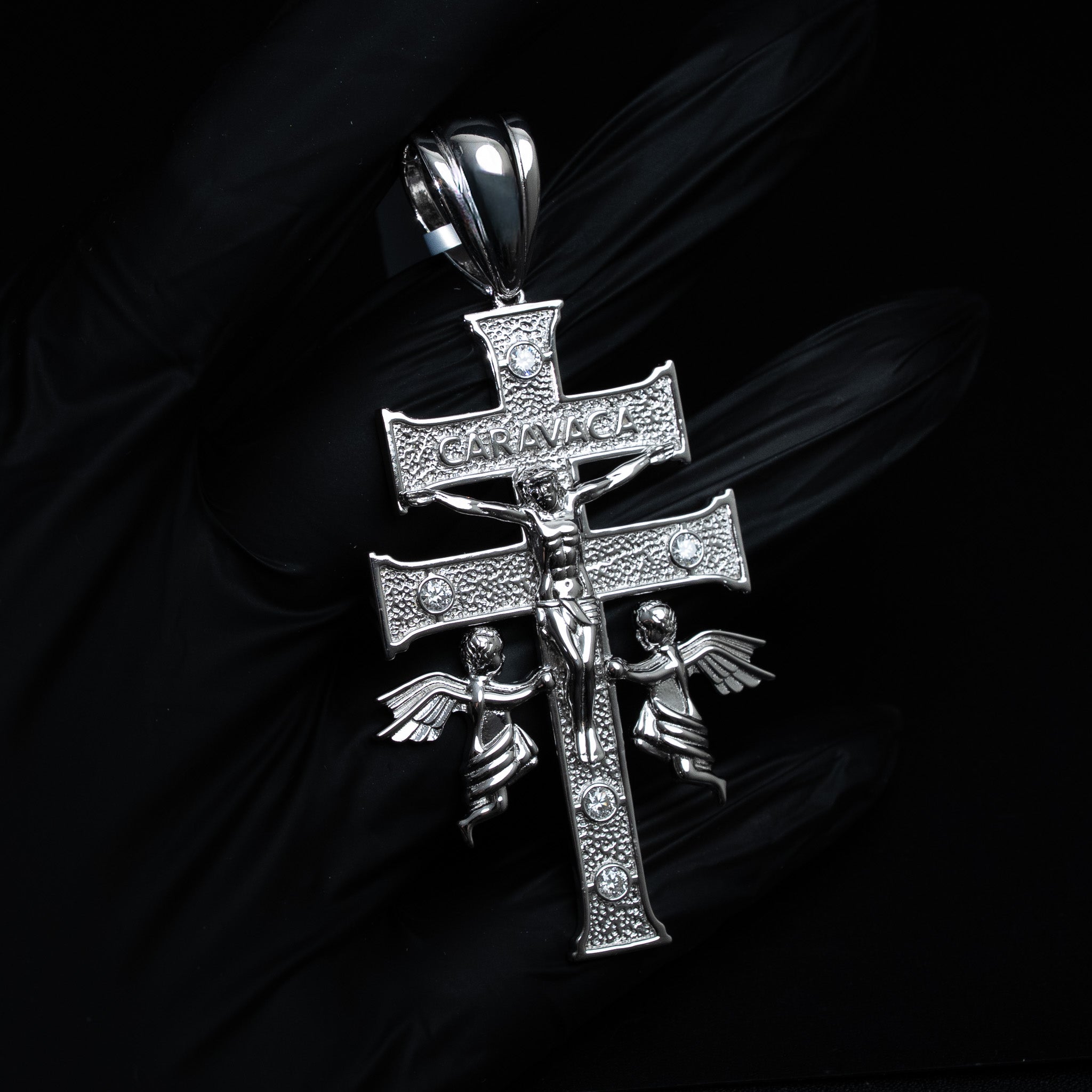 Cruz de Caravaca Moissanite Cross Pendant 925 Sterling Silver