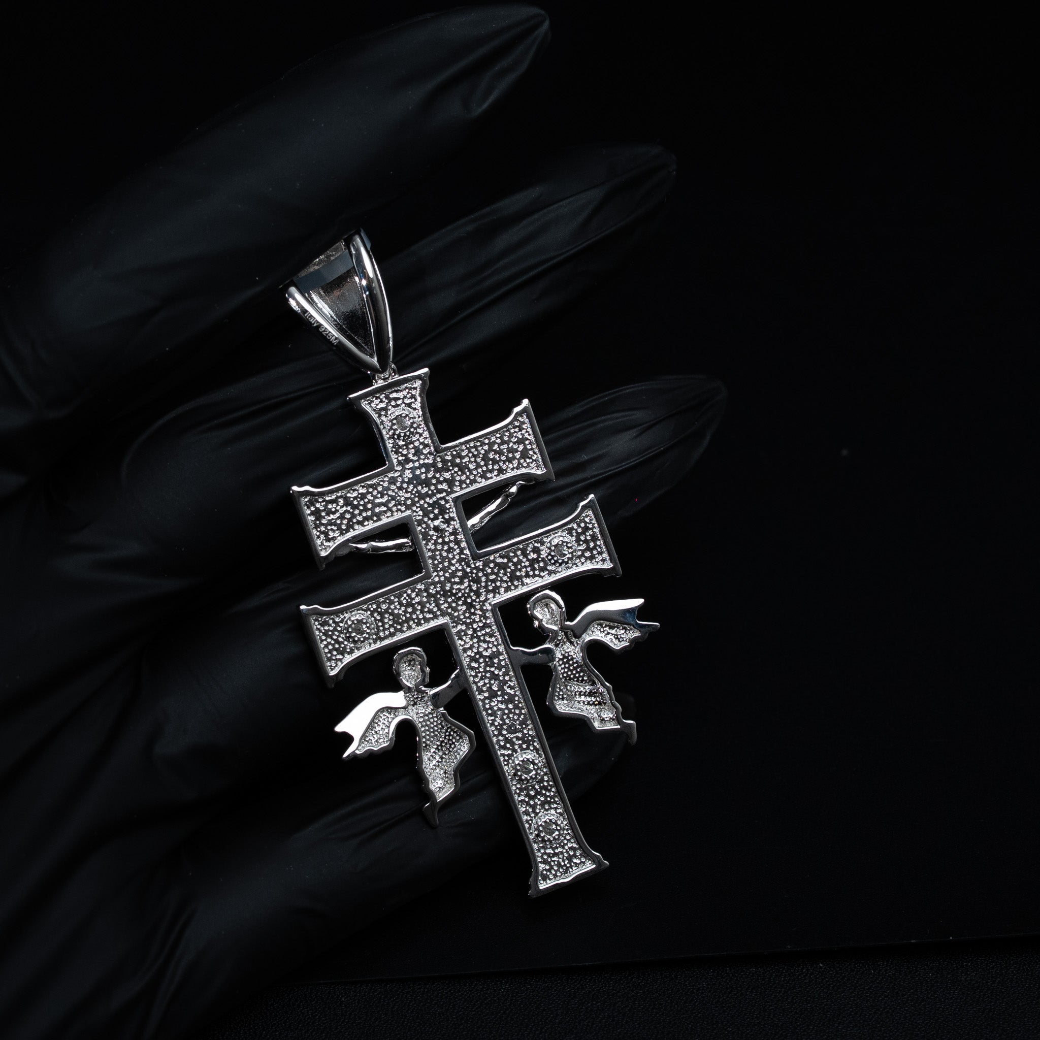 Cruz de Caravaca Moissanite Cross Pendant 925 Sterling Silver