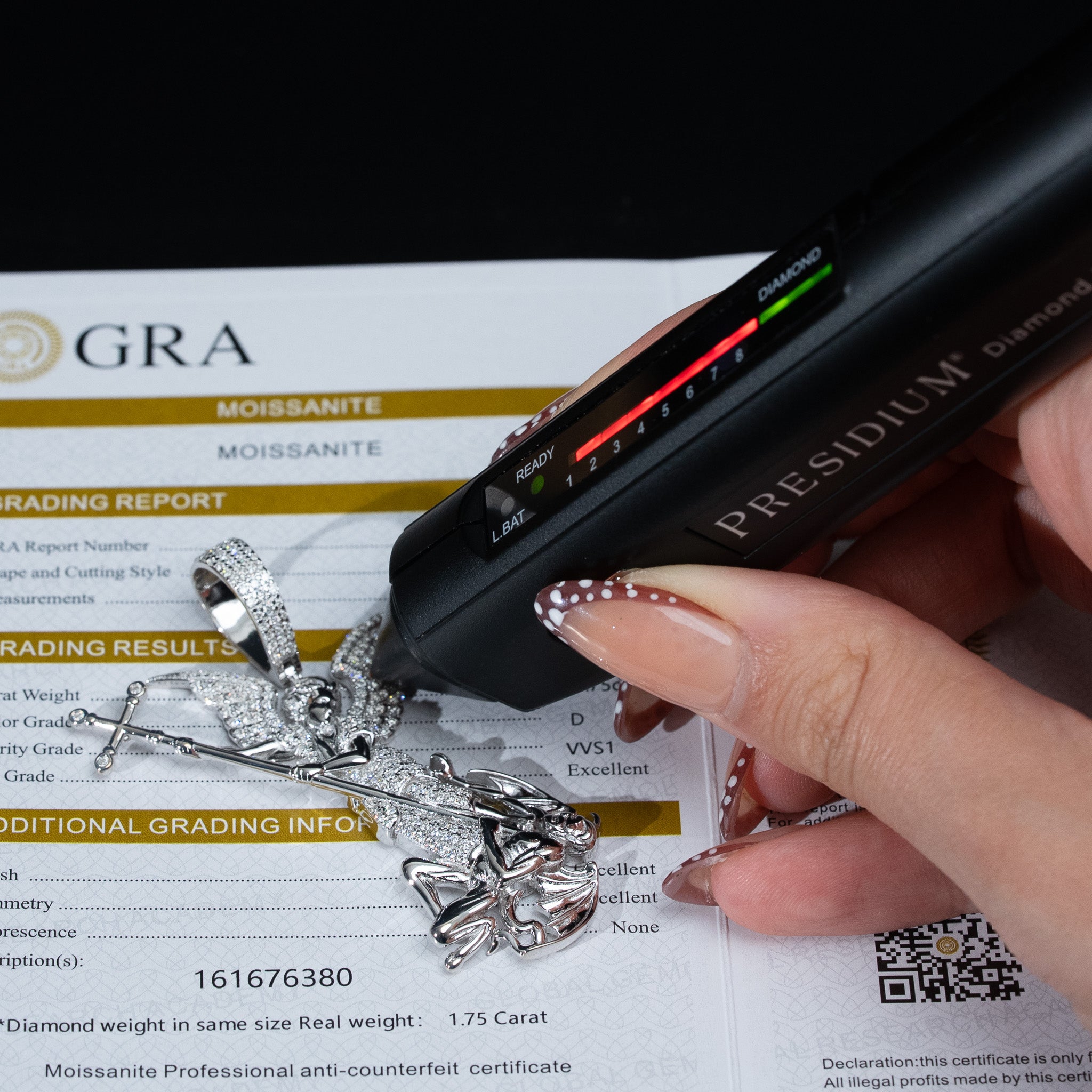 Saint Michael Archangel Pendant Moissanite TCW 1.75 Solid 925 Sterling Silver