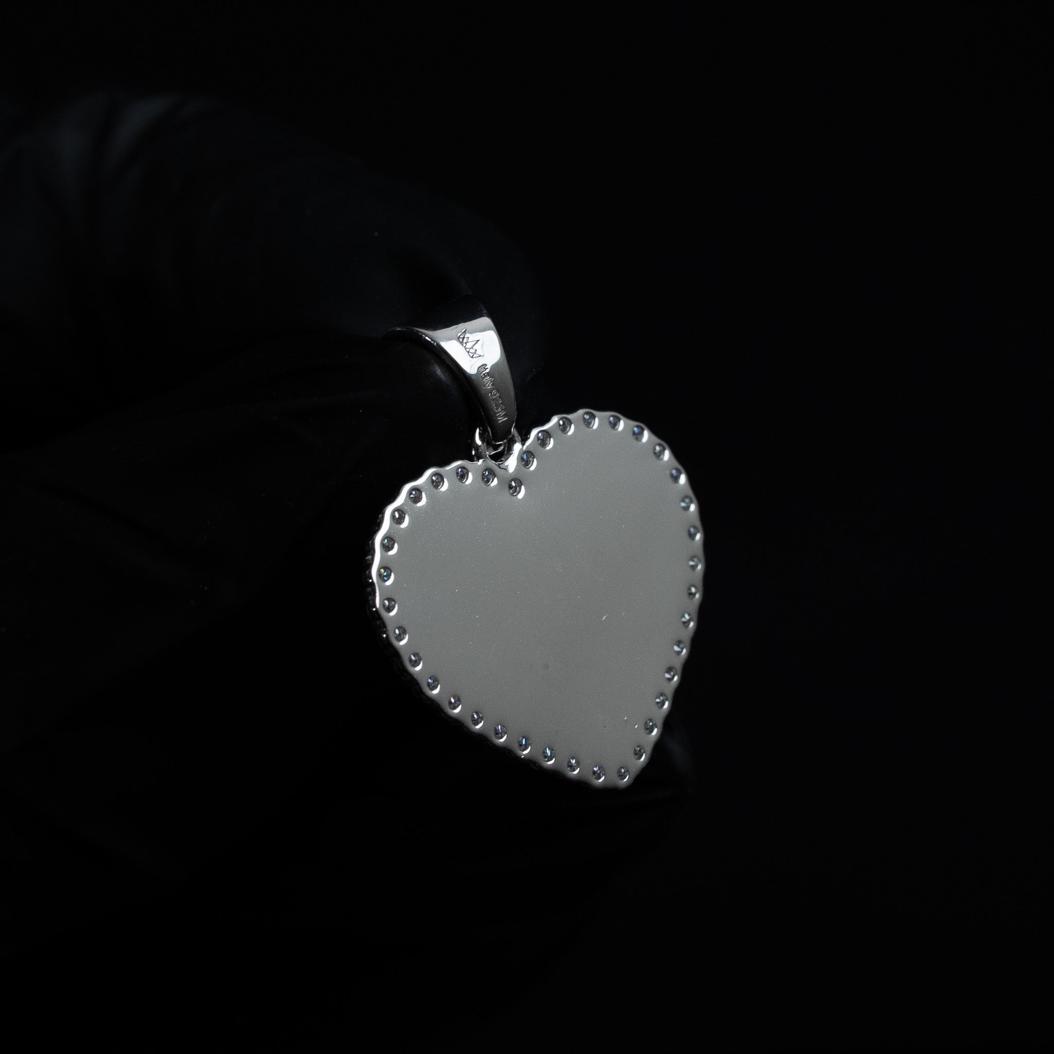 Moissanite Nugget Heart Pendant Solid 925 Sterling Silver