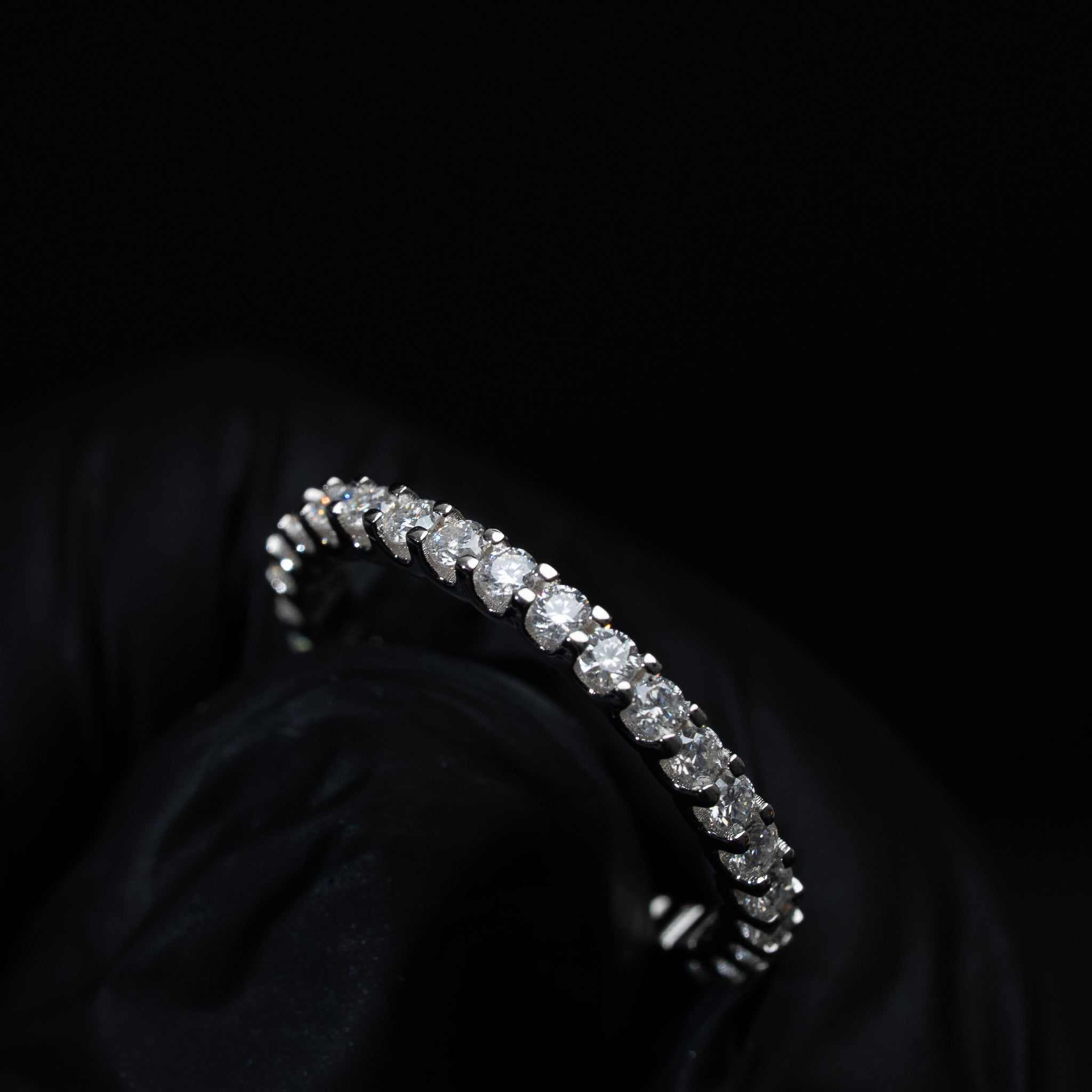 Moissanite Stackable Eternity Band in 925 Sterling Silver