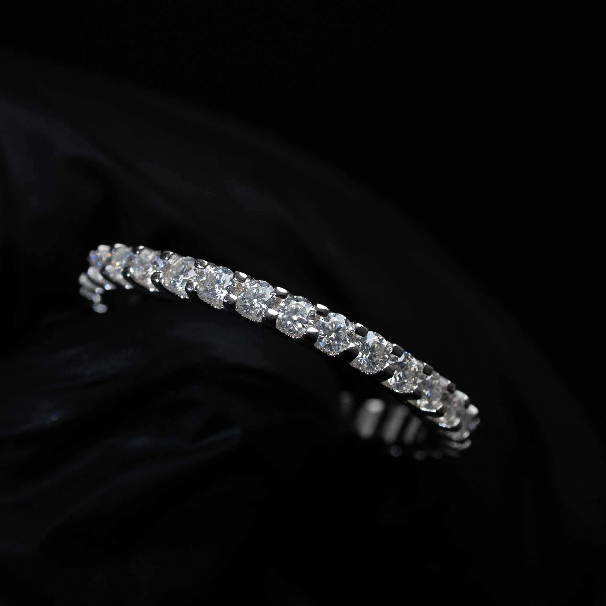 Moissanite Stackable Women's Eternity Band