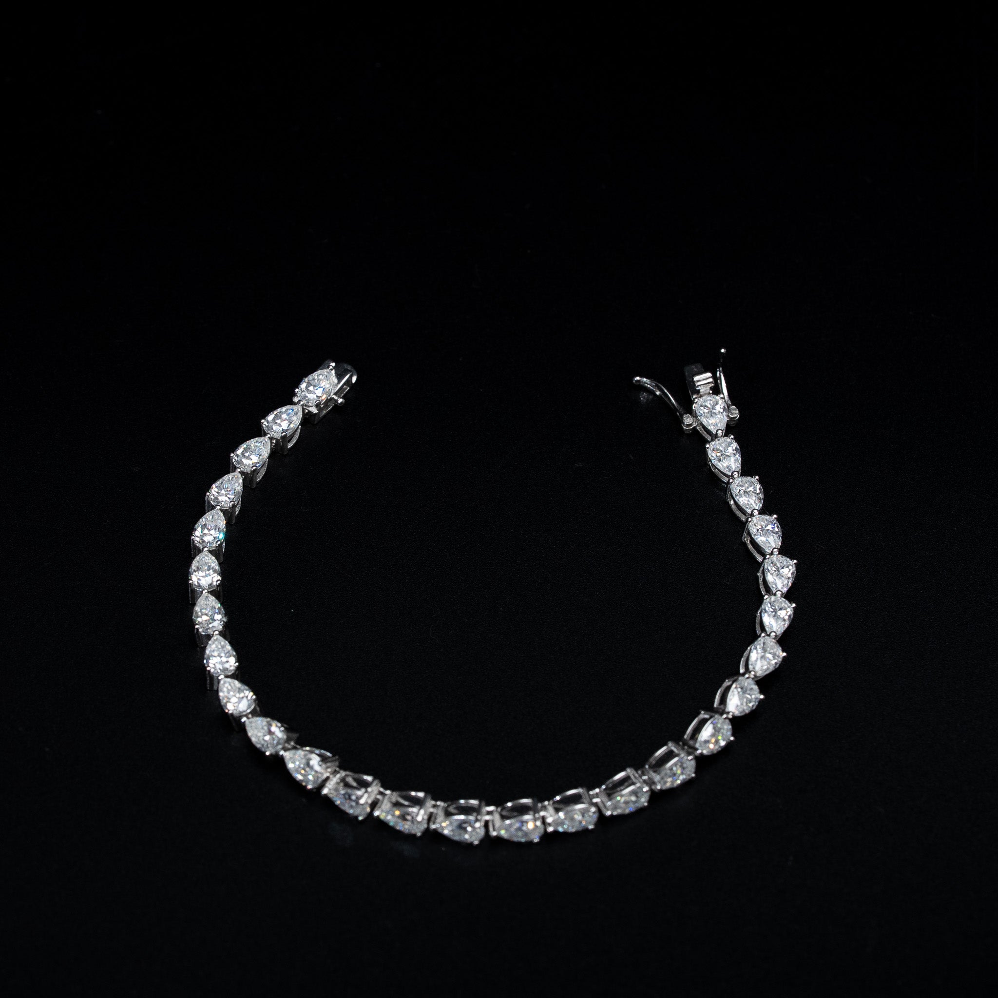 Moissanite Pear Cut Tennis Bracelet 925 Sterling Silver