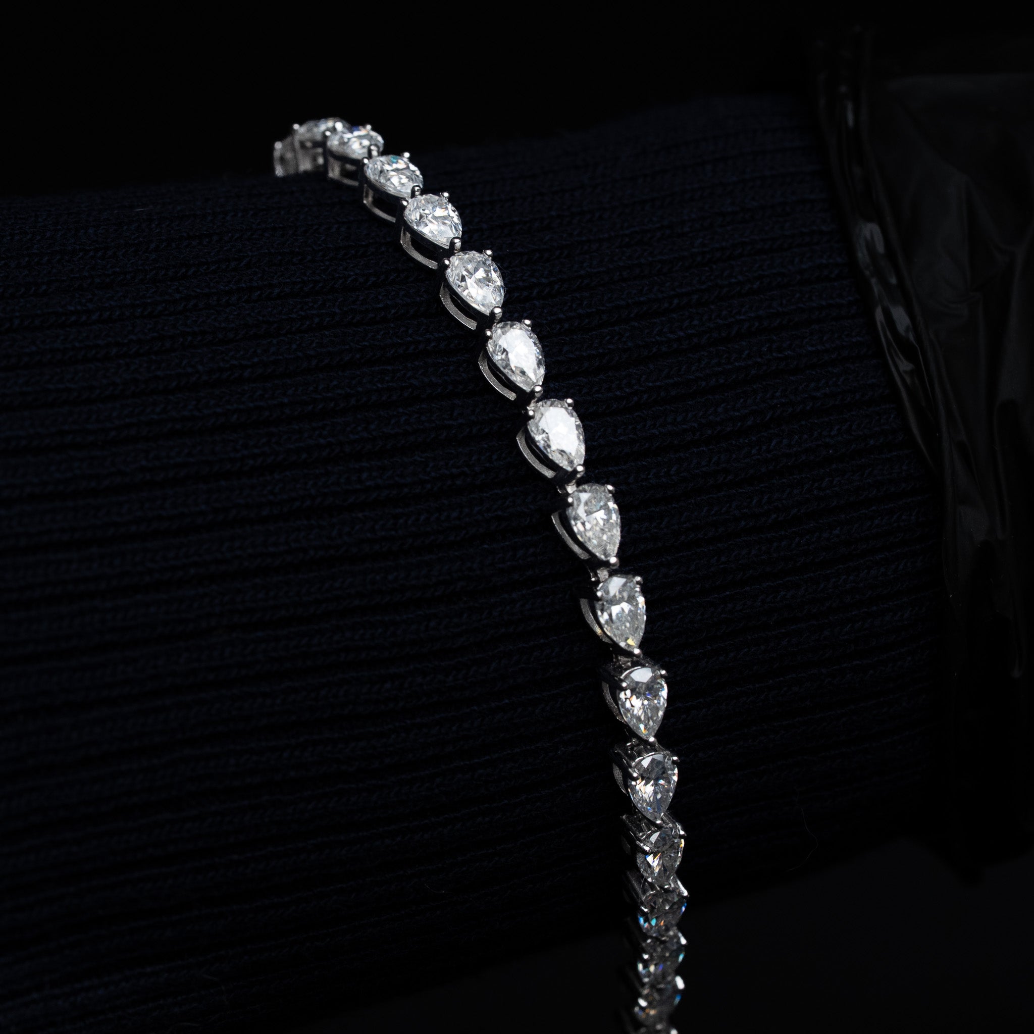 Moissanite Pear Cut Tennis Bracelet 925 Sterling Silver