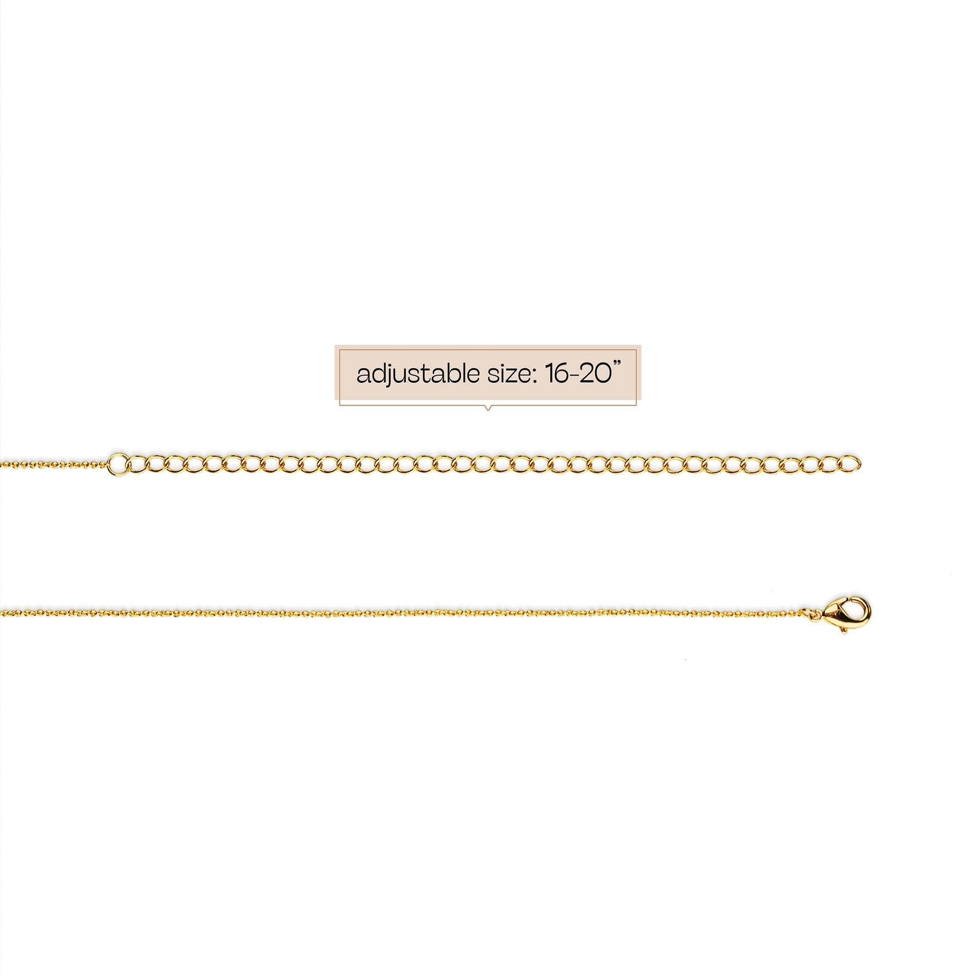 Adjustable 16-20 inch gold butterfly necklace with lobster clasp.
